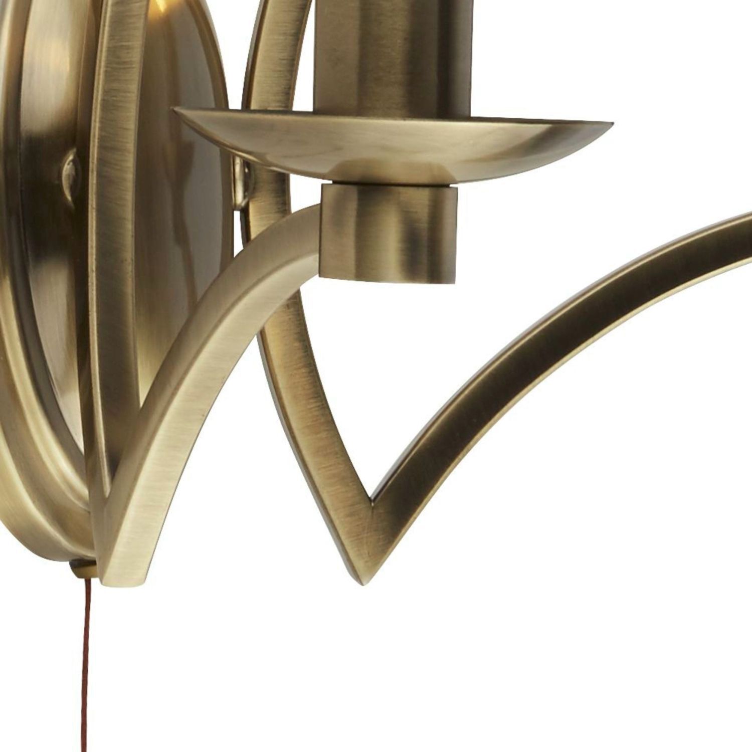 Applique murale avec interrupteur E14 en laiton antique 2 flammes Lampe, Bronze, Leuchte