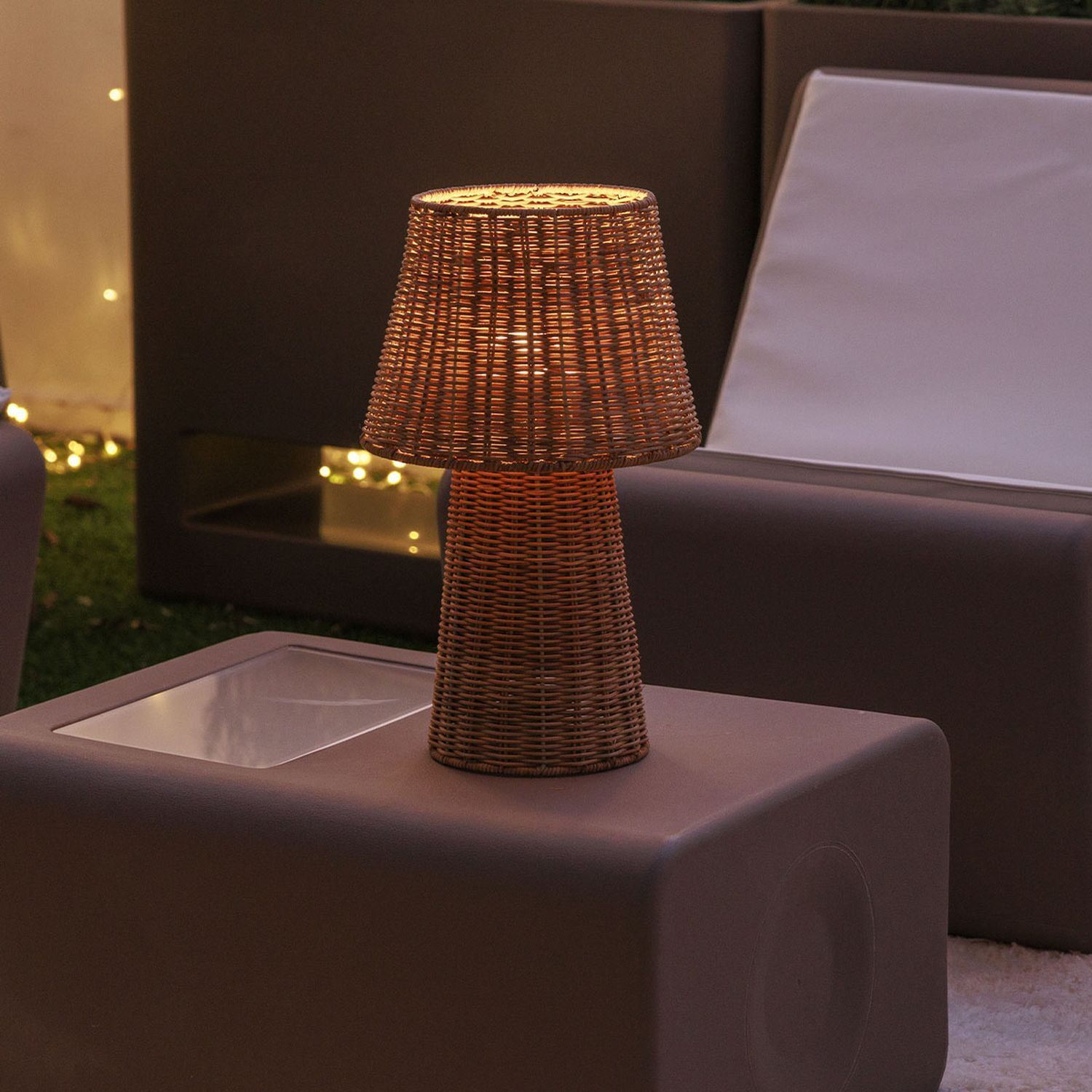 Lampen, Tischlampe, Rattan, Licht, Outdoor