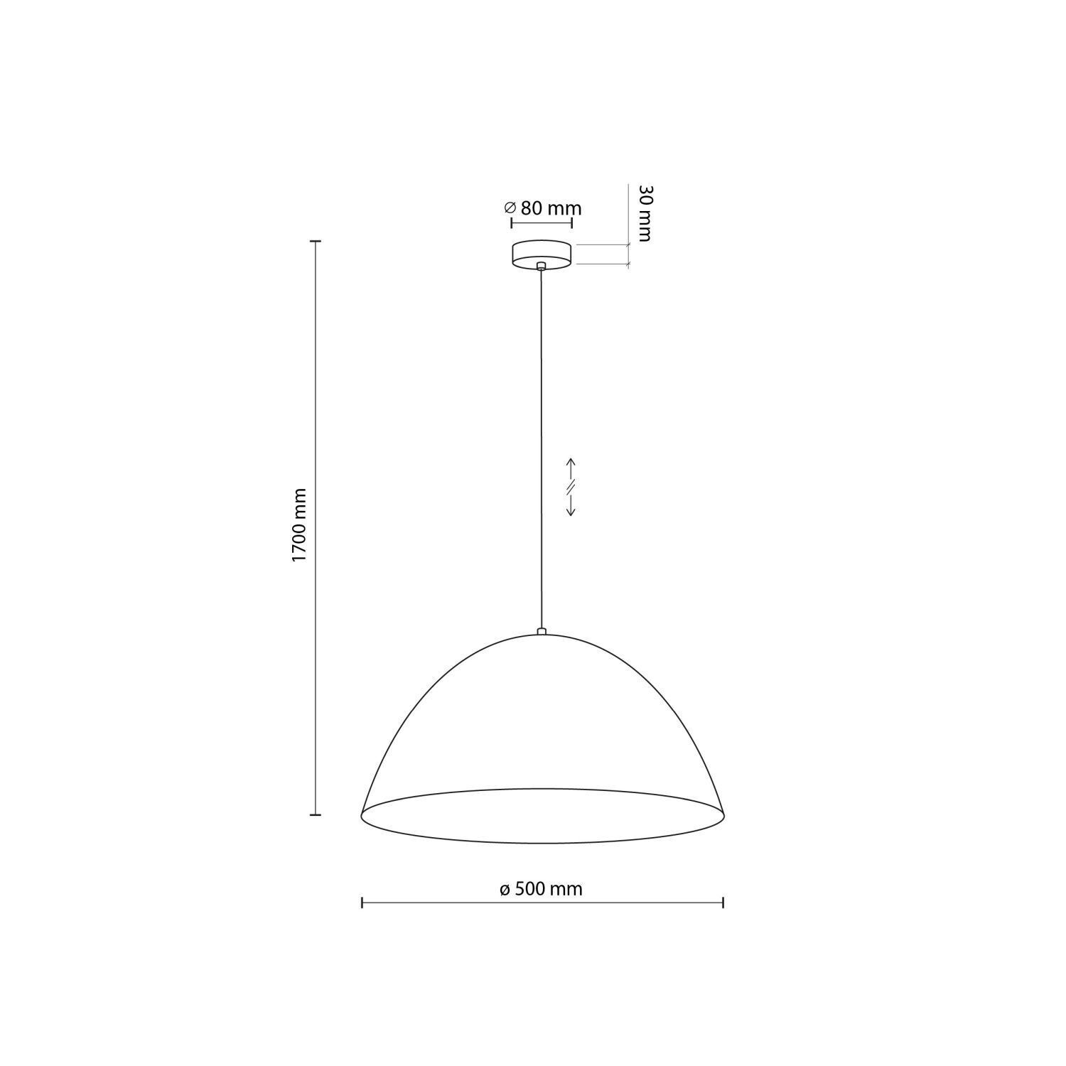 Lampe à suspendre métal Ø 50 cm H : max. 170 cm E27 Menthe verte