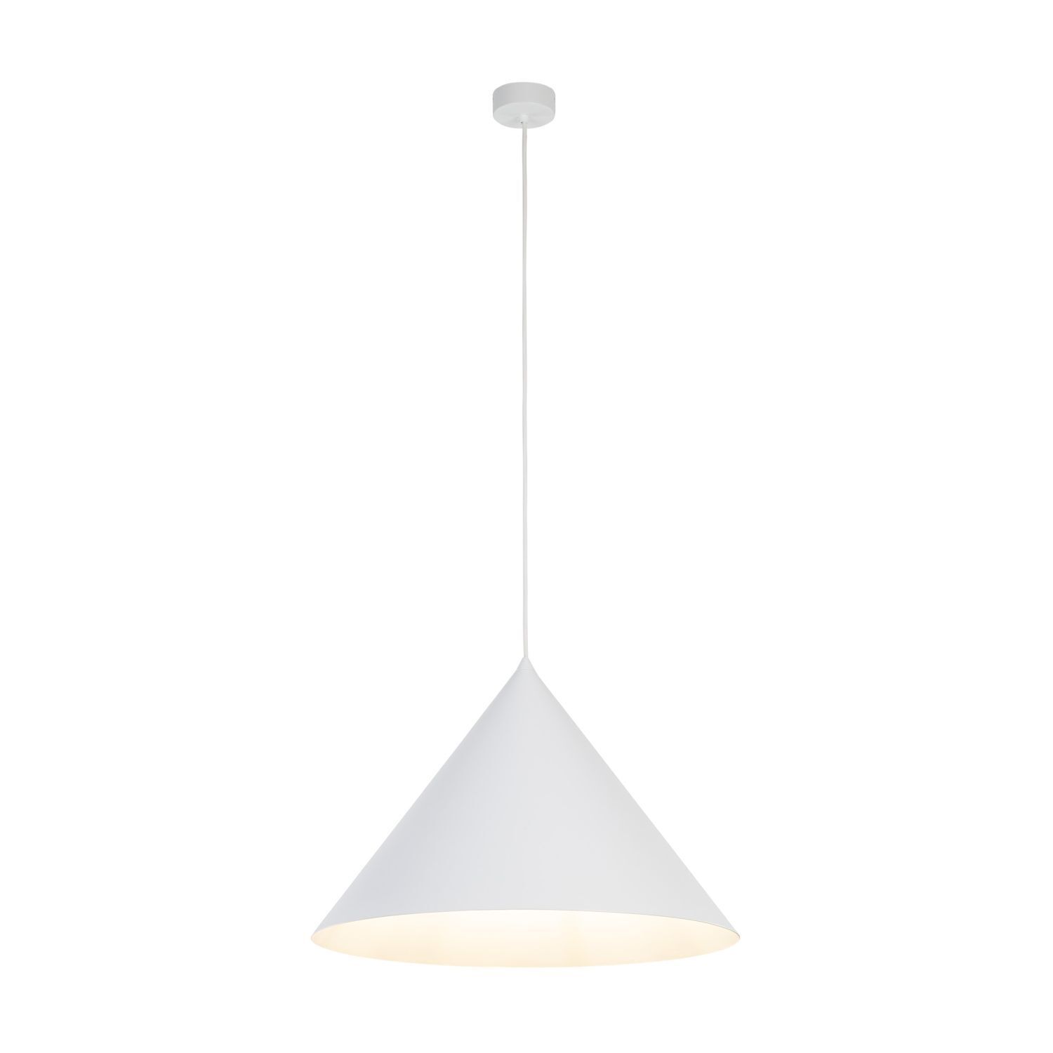 Pendelleuchte, Konuslampe, Weiß, hängende Lampe, Kabelaufhängung