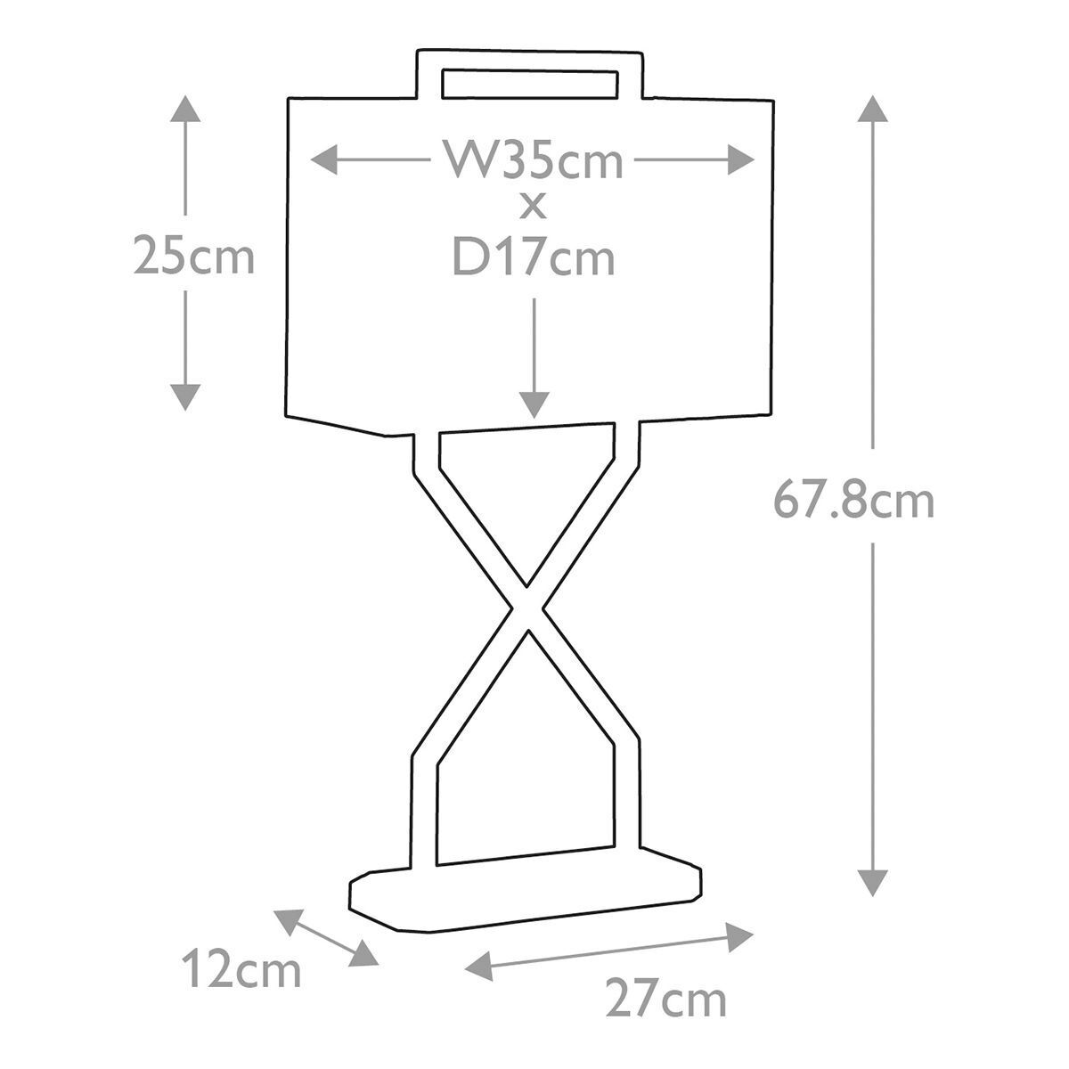 Lampe de table en or ivoire E27 68 cm tissu métal