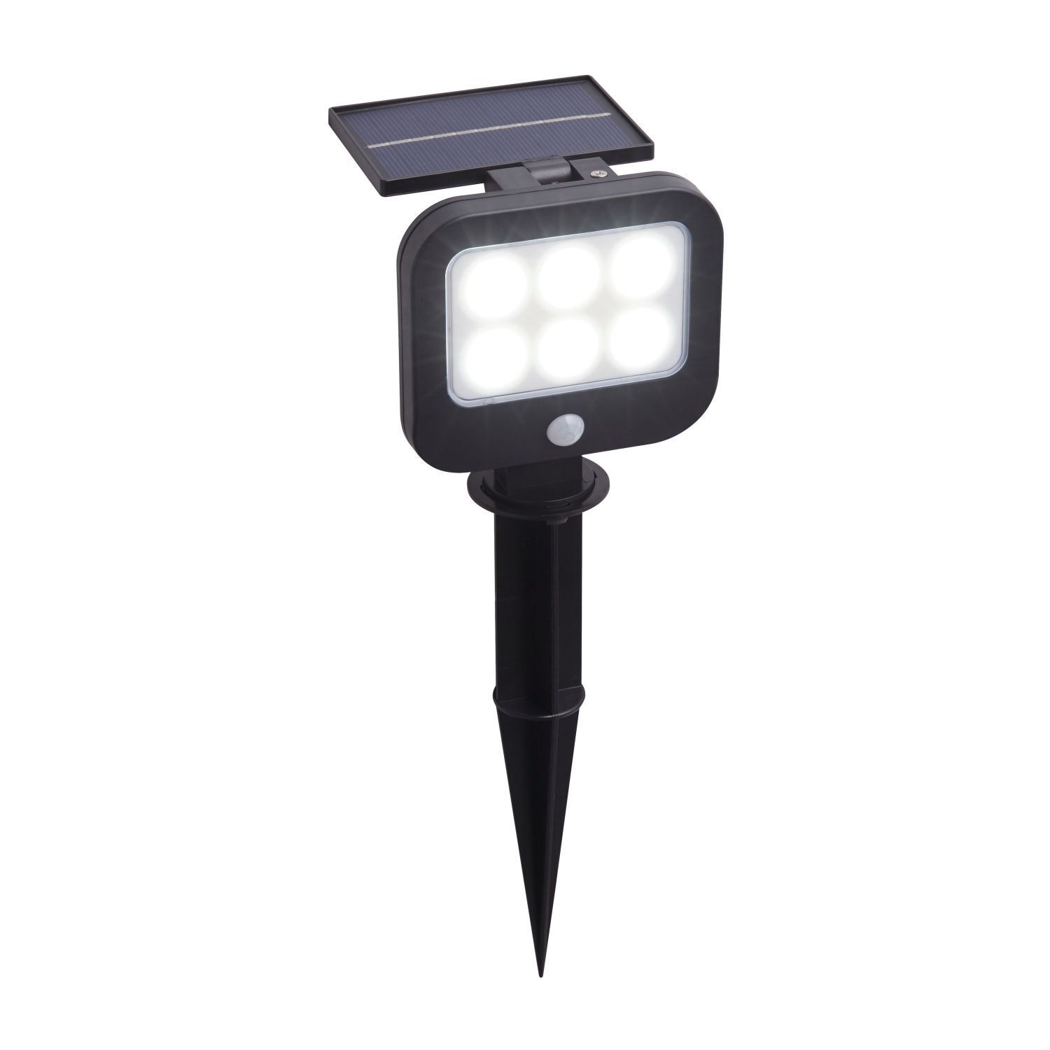 LED Gartenleuchte Erdspieß Solar IP44 verstellbar Schwarz