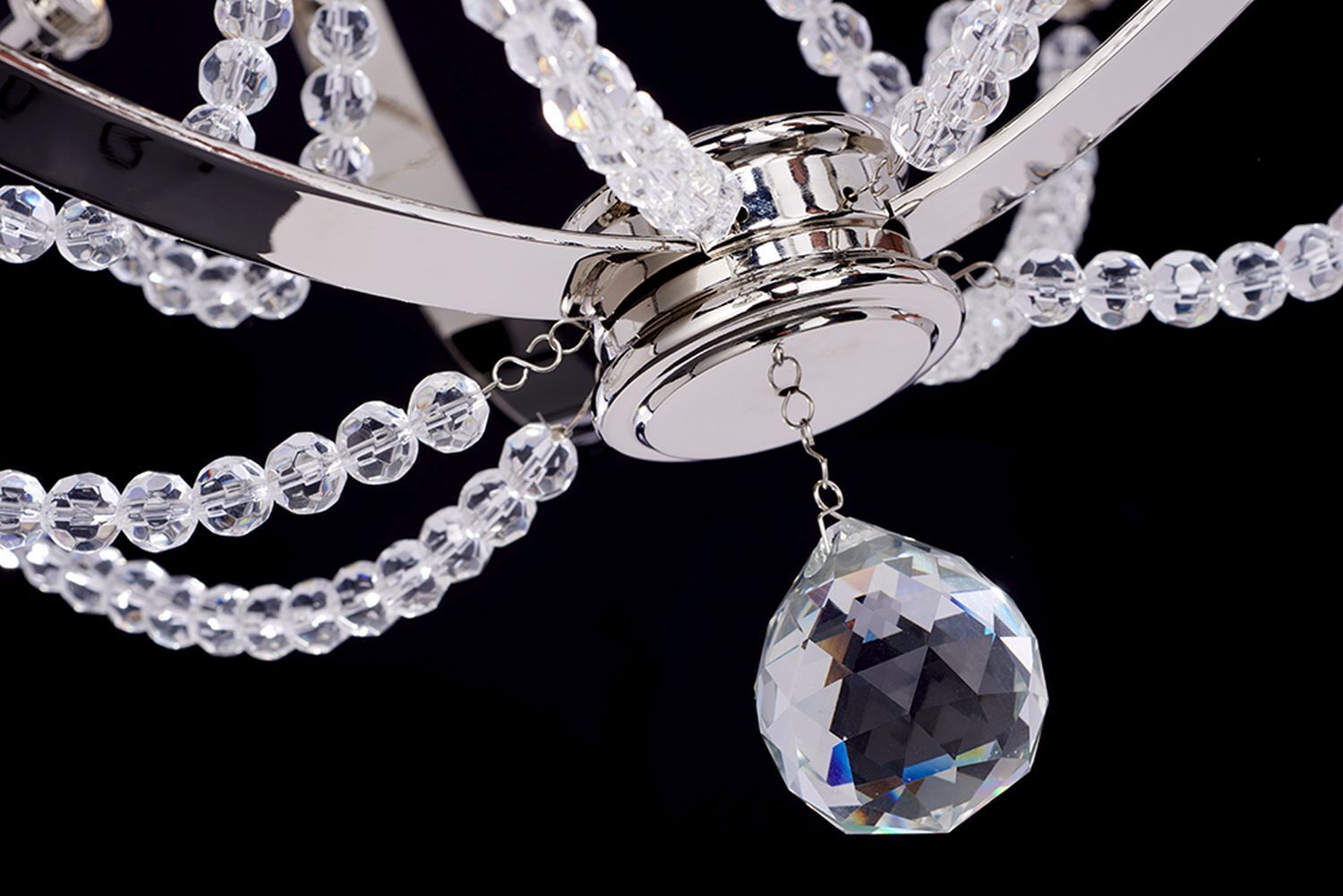 Hängelampe Metall in Nickel Ø61cm rund DERINA Leuchter, Lampe, Deckenventilator, Elektrisches Gerät, Halskette