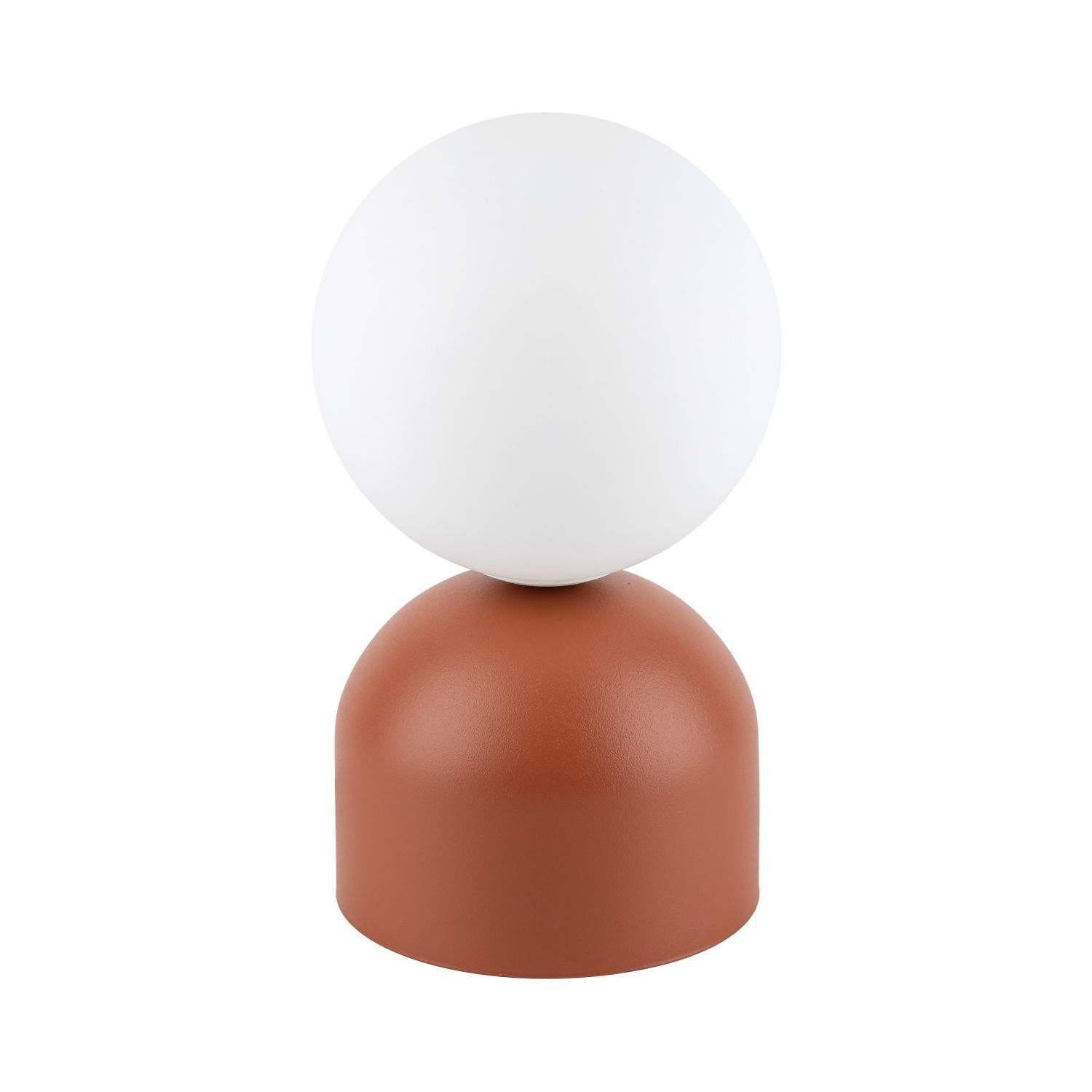 Tischleuchte Glas Metall H: 21 cm klein Rot Weiß G9 Kugel Sphäre