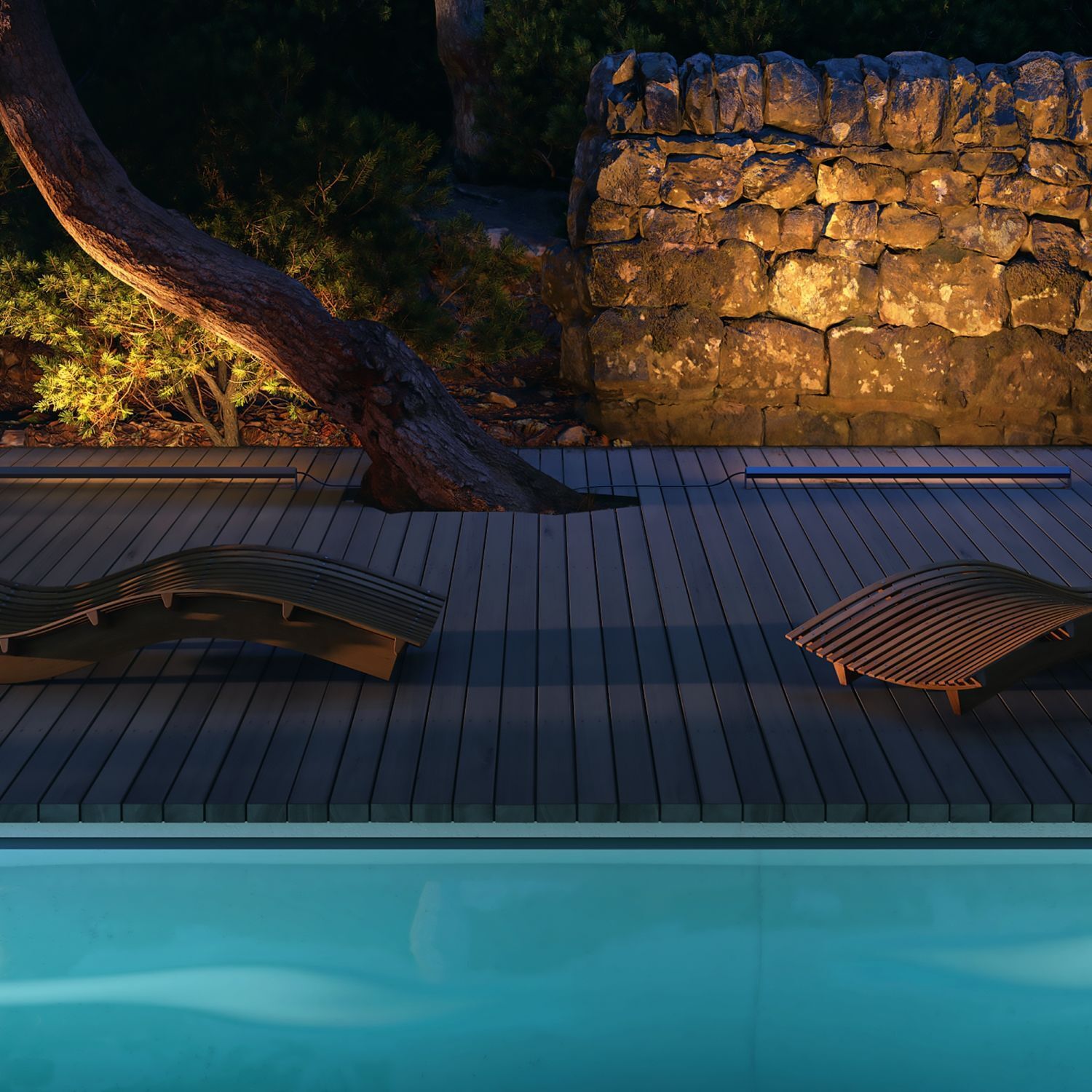 LED Stehleuchte außen Aluminium IP65 1000 lm Grau Schwimmbad, Deck, Veranda, Draußen