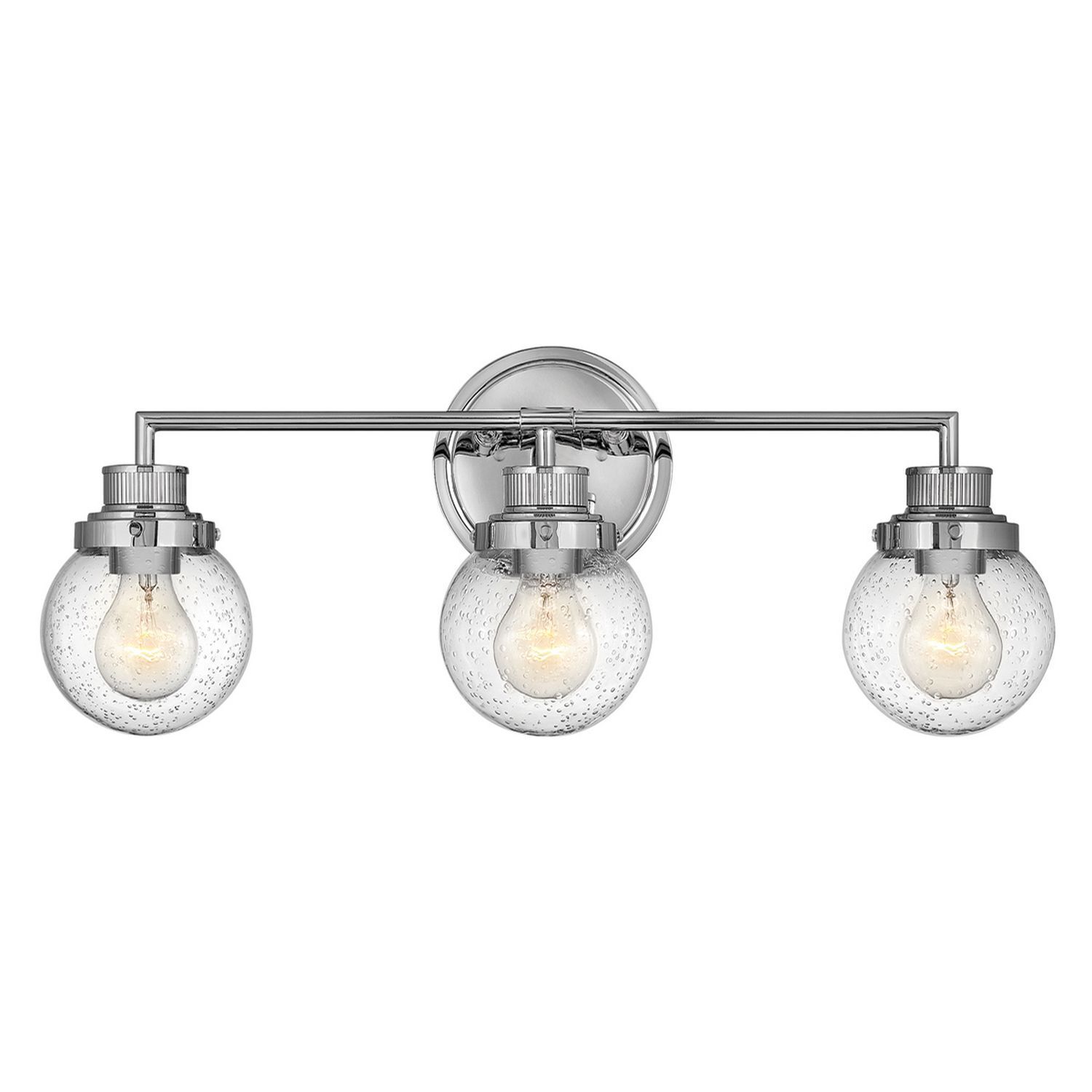 Lampe de salle de bain murale métal verre E27 IP44 L : 61,5 cm Chrome ZOFIA