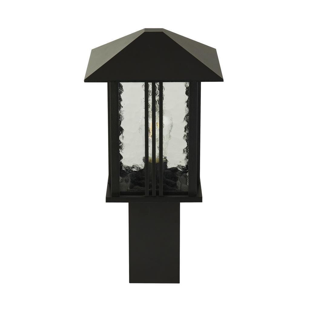 Lampe de socle noire 45 cm IP44 E27 aluminium verre
