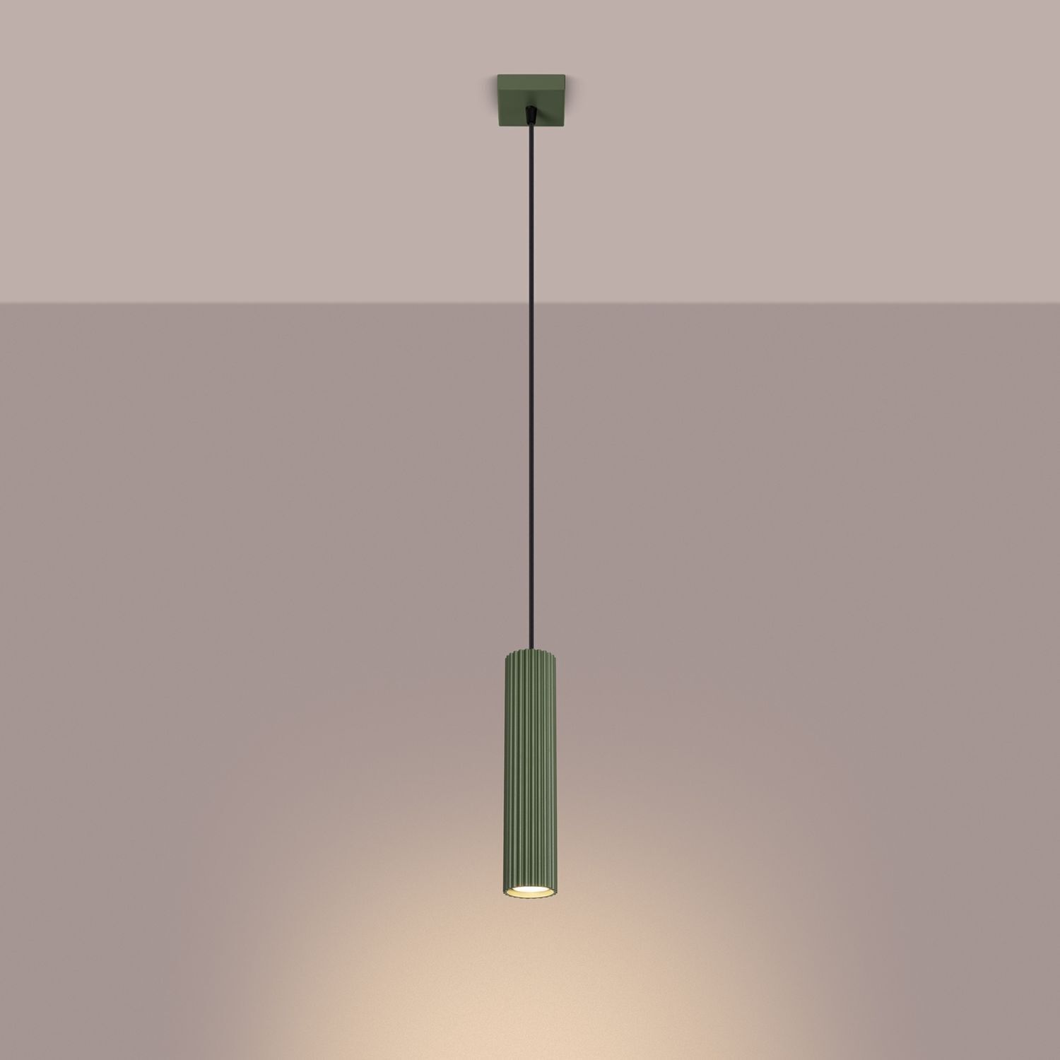 Pendelleuchte Grün schmal B: 8 cm H: max. 118 cm GU10 Modern Lampe