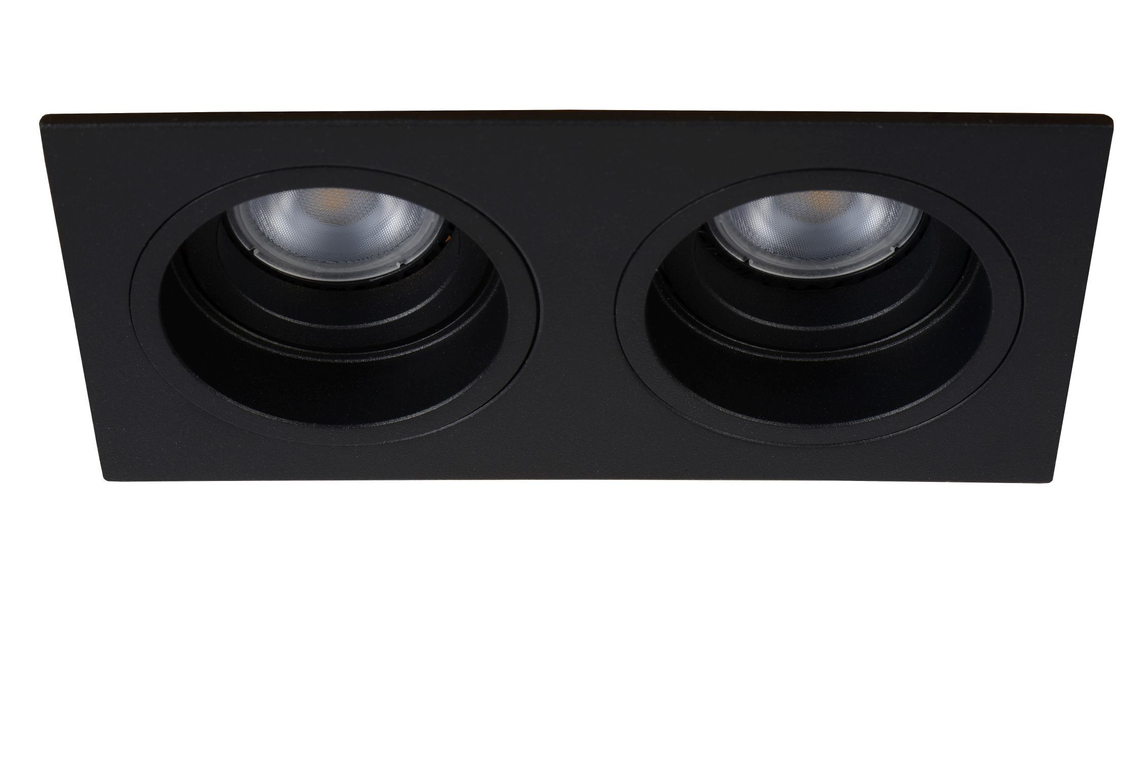 Einbauspot Metall Schwarz GU10 modern edel rund deckenleuchte, einbauleuchte, doppelspot, schwarz, rund