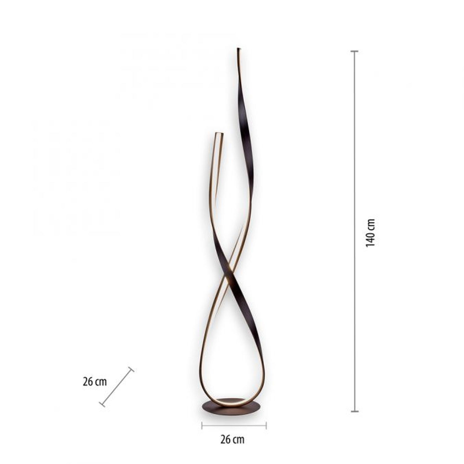 Dimmbare LED Stehlampe in Rostbraun 140 cm 3000 K 26 W Besteck, Töpferei, Krug, Vase