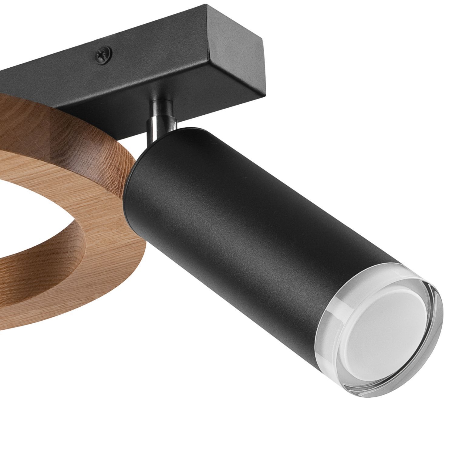 Spotlight, Lampe, Holzring, Schwarze Leuchte, LED-Lampe
