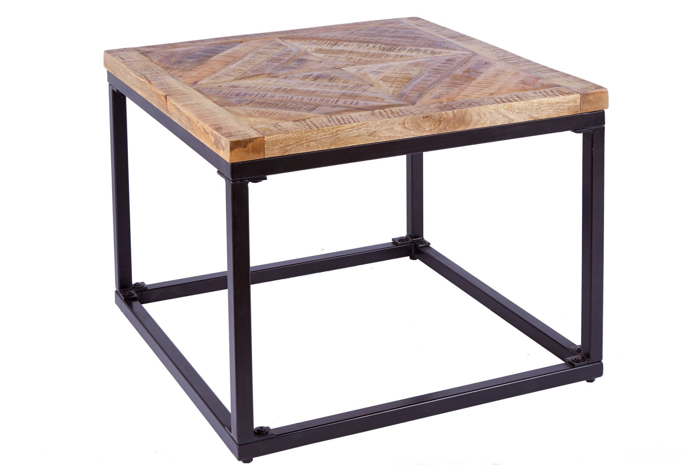 Beistelltisch Mango Holz Metall 60 x 60 cm Moebel, Tabelle, Kaffeetisch, Schreibtisch