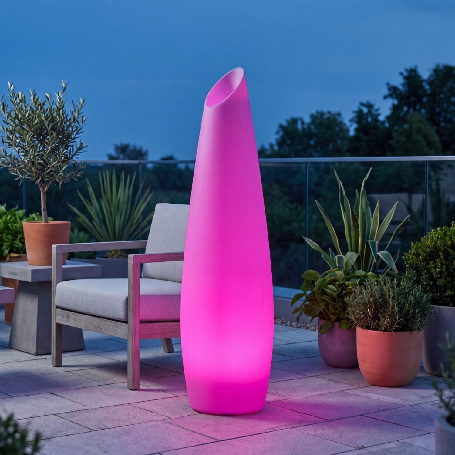 Lautsprecher, Licht, Außenbereich, LED, Vase?