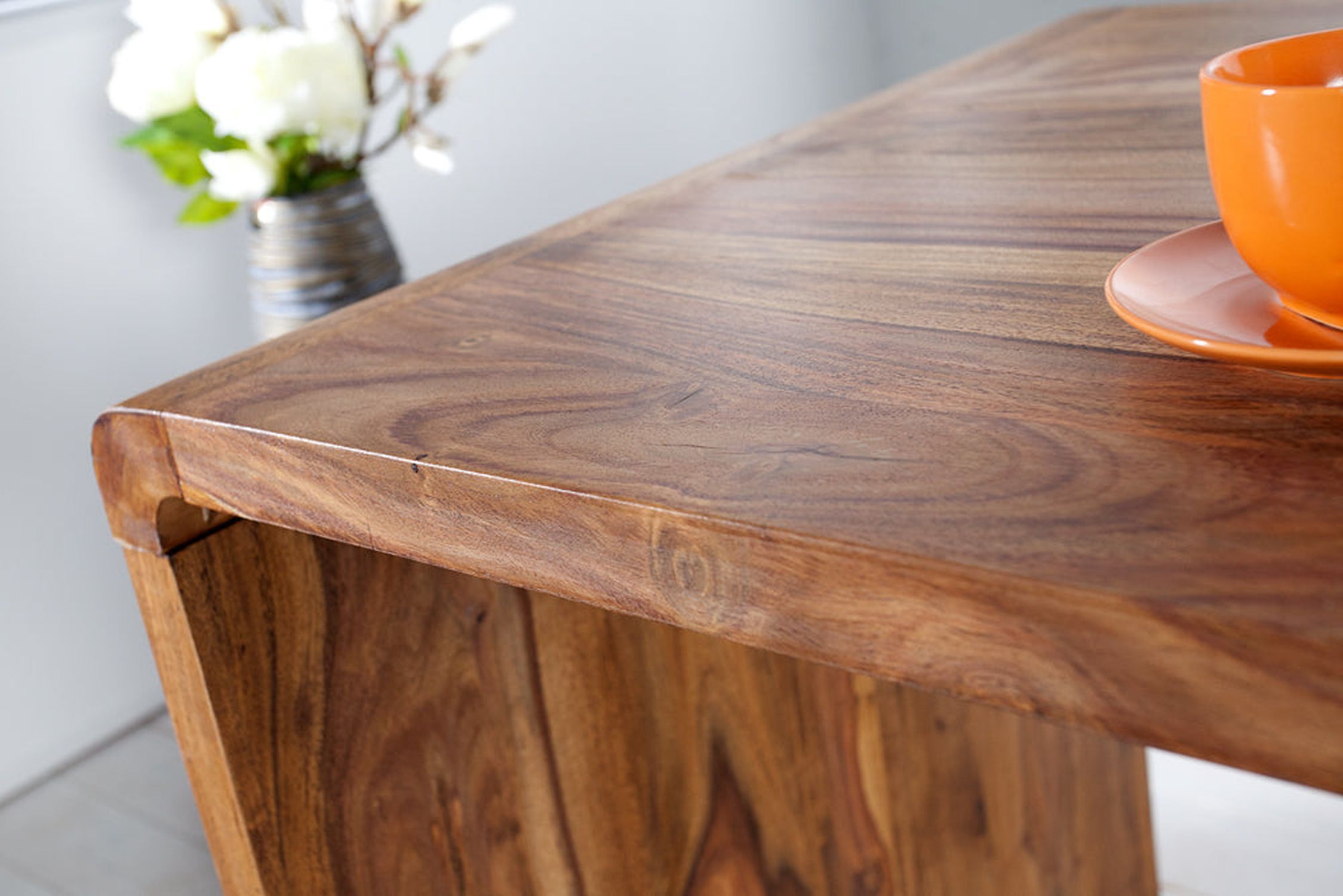 Schreibtisch Sheesham Holz in Natur 120 x 60 cm Holz, Hartholz, Gebeiztes Holz, Innenarchitektur, Tischplatte