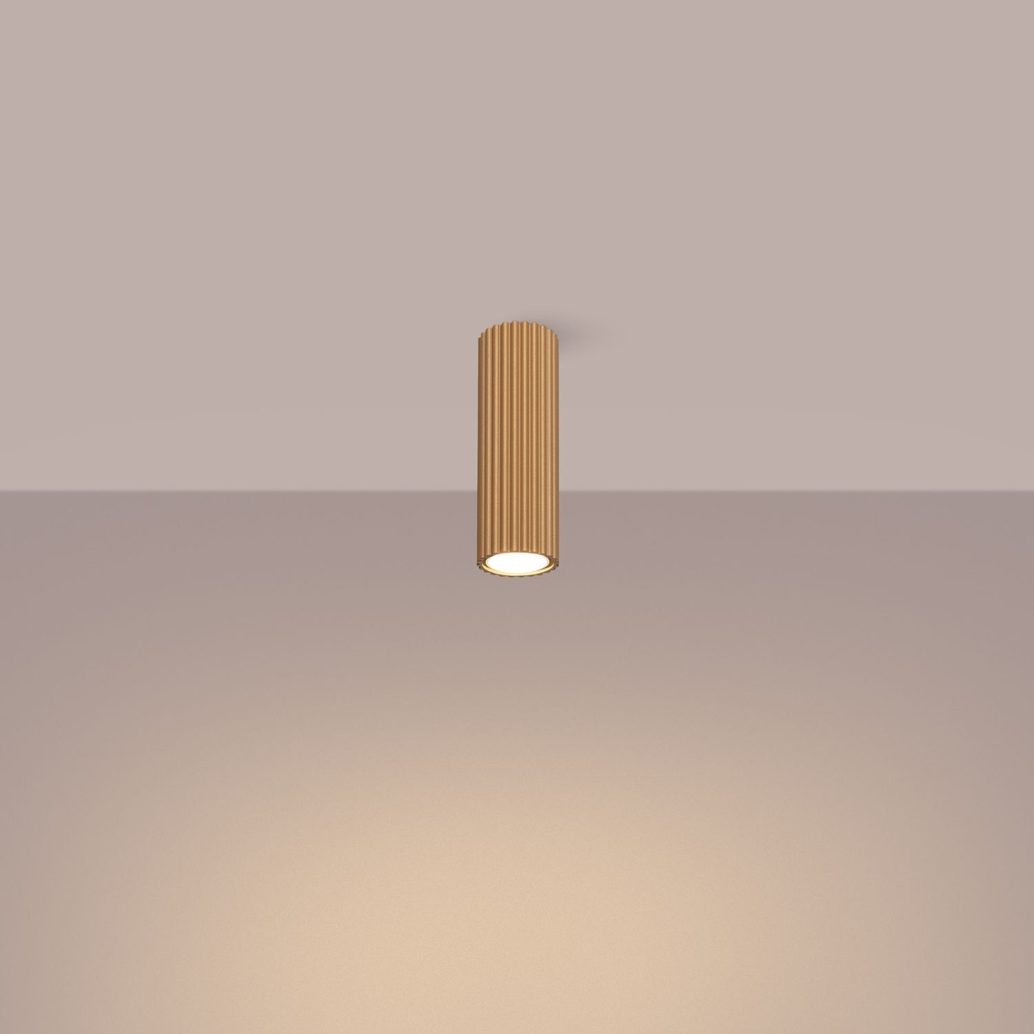 Deckenleuchte GU10 Ø 6,5 cm schmal H: 20 cm in Gold Aufputz