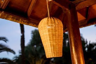 Pendelleuchte außen IP54 LED Modul Akku Dimmer Fernbedienung Kunst, Kunsthandwerk