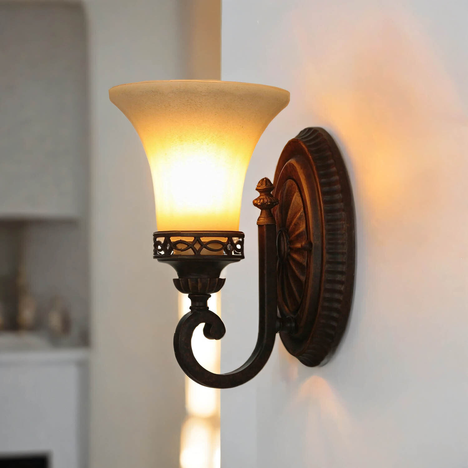 Applique ANABELL 1 en brun L:16cm Lampe de campagne