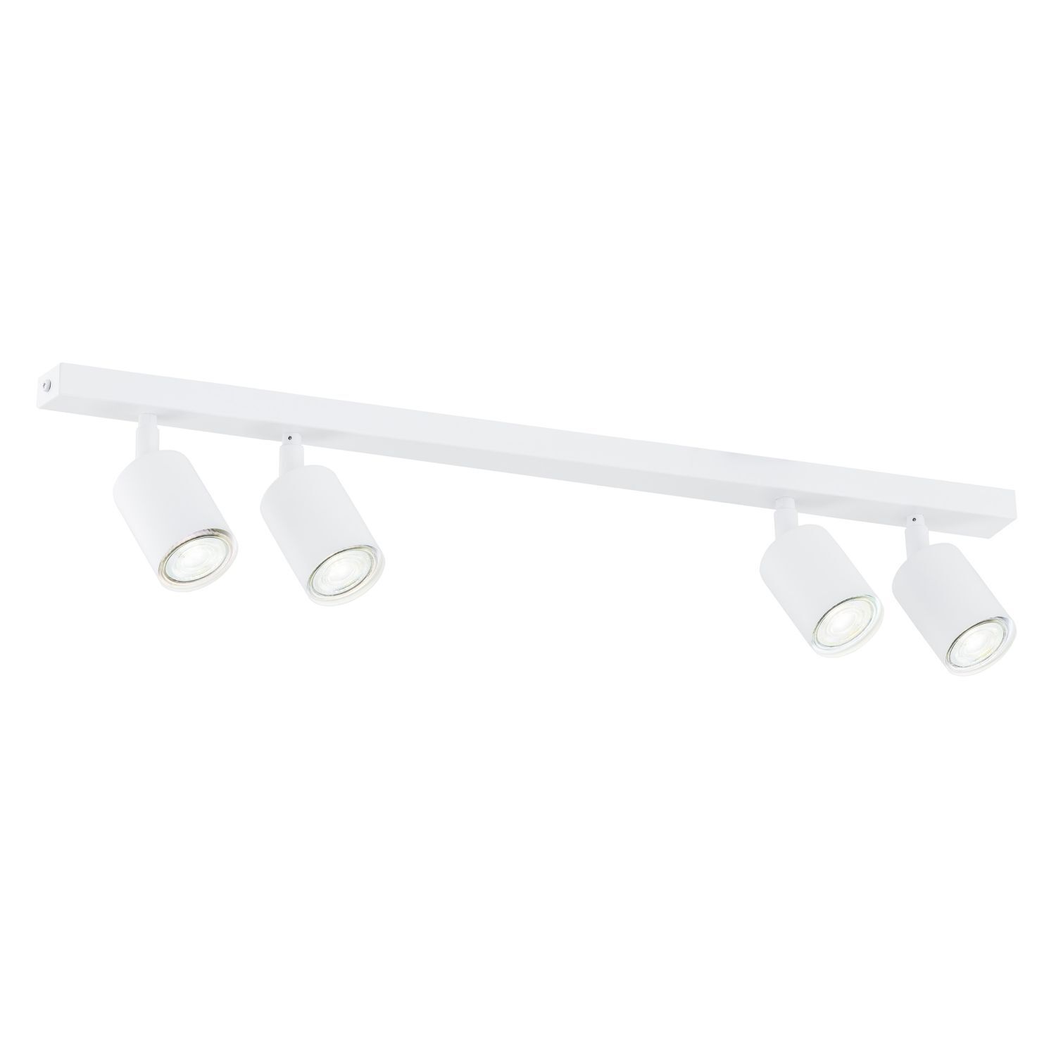 Plafonnier blanc 70 cm de long métal orientable GU10 4-flamme