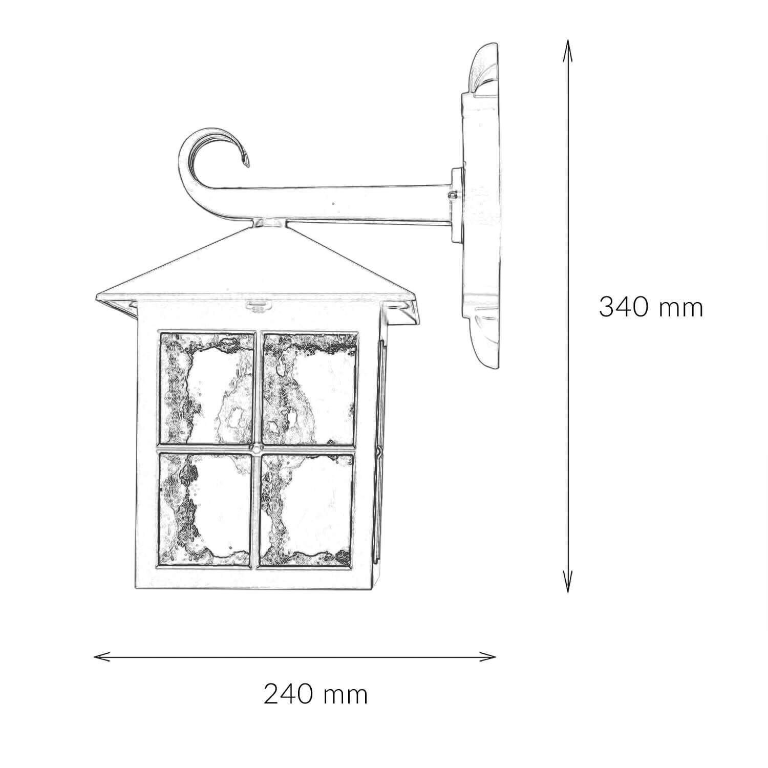 Rustikale Wandlaterne BAARLE IP43 Ornamentglas