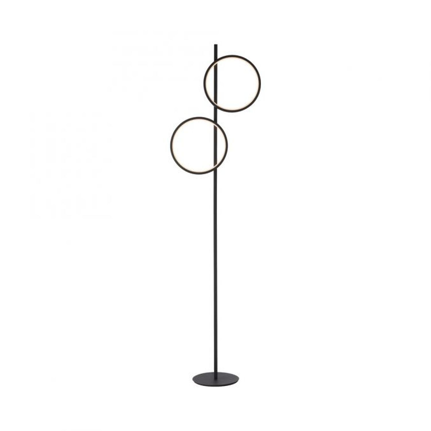 LED Stehleuchte Schwarz Metall Ringe 151 cm 1290 lm