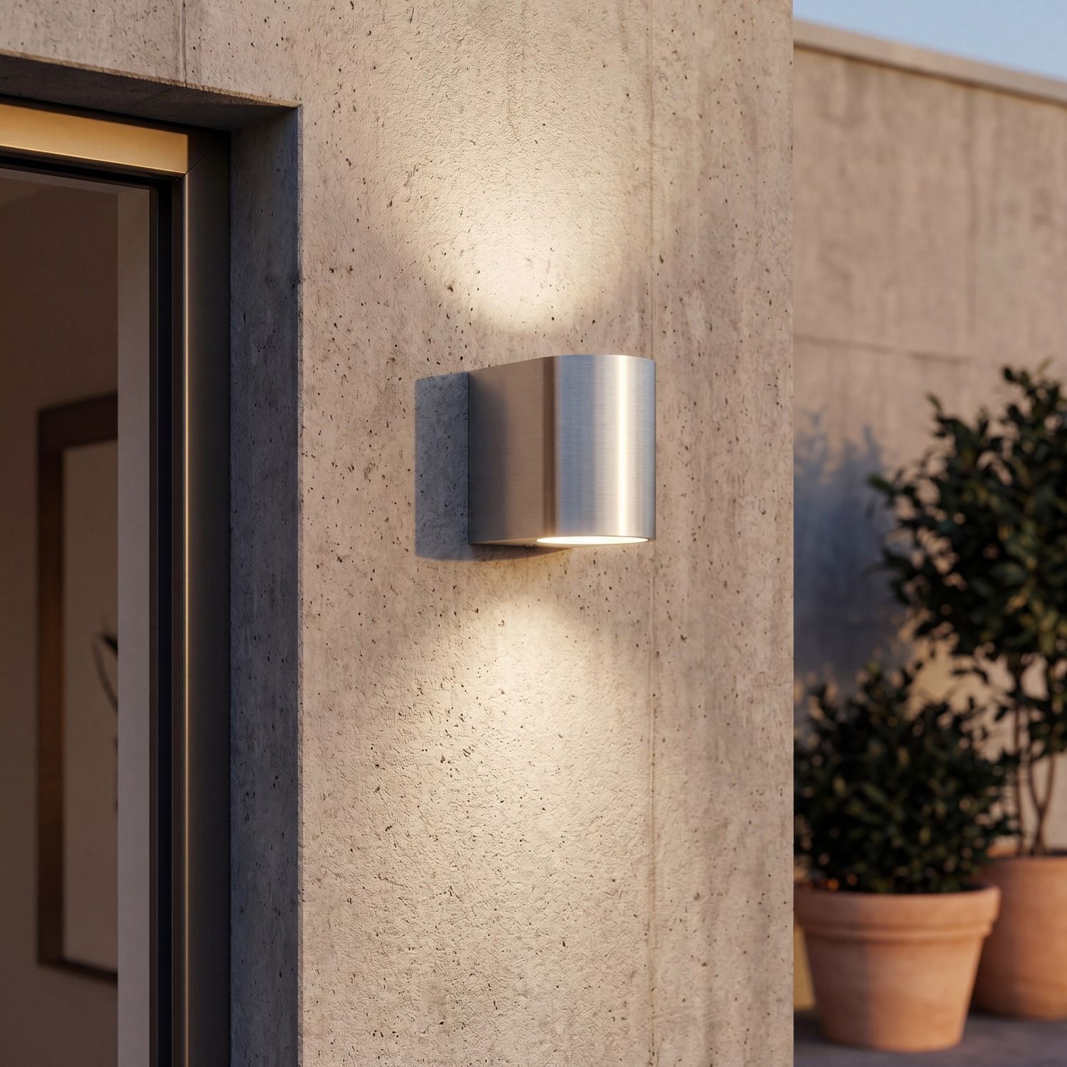 Außenleuchte, Wandleuchte, Stahl, Metall, Bauhaus-Design