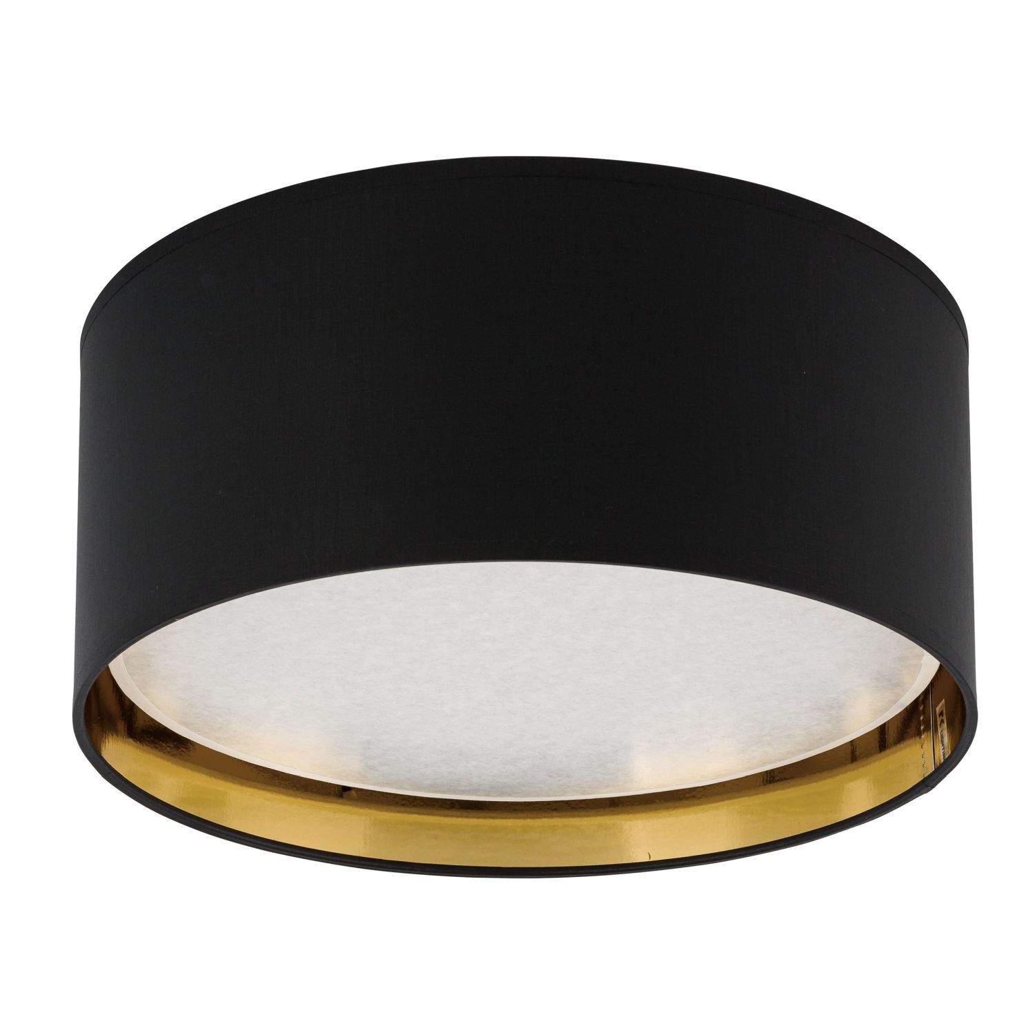 Plafonnier rond Ø 45 cm noir or faible éblouissement 4x E27