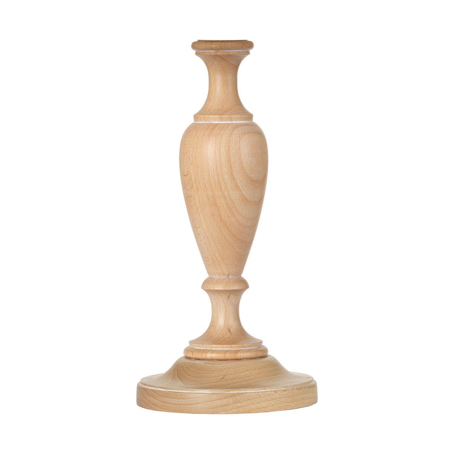 Pied pour lampe de table bois hauteur 28 cm en naturel E27