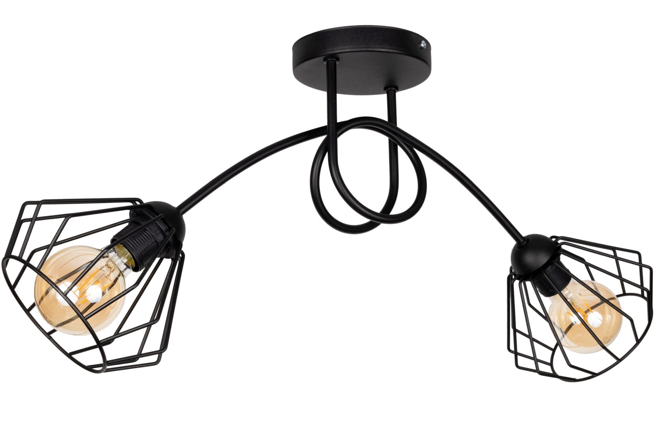 Plafonnier décoratif en métal E27 L:70 cm en noir