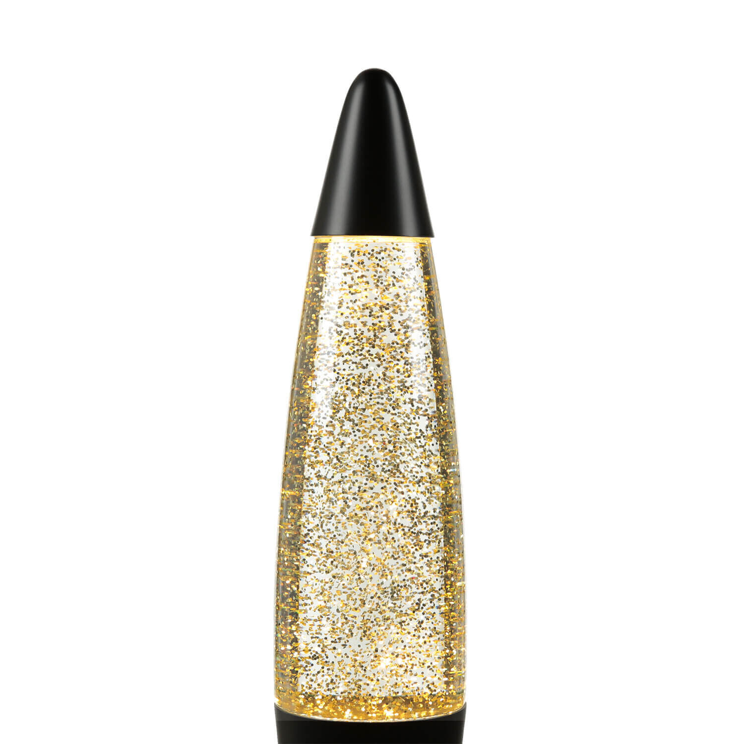 Lavalampe Schwarz Gold Glitter 40 cm Retro ROXY