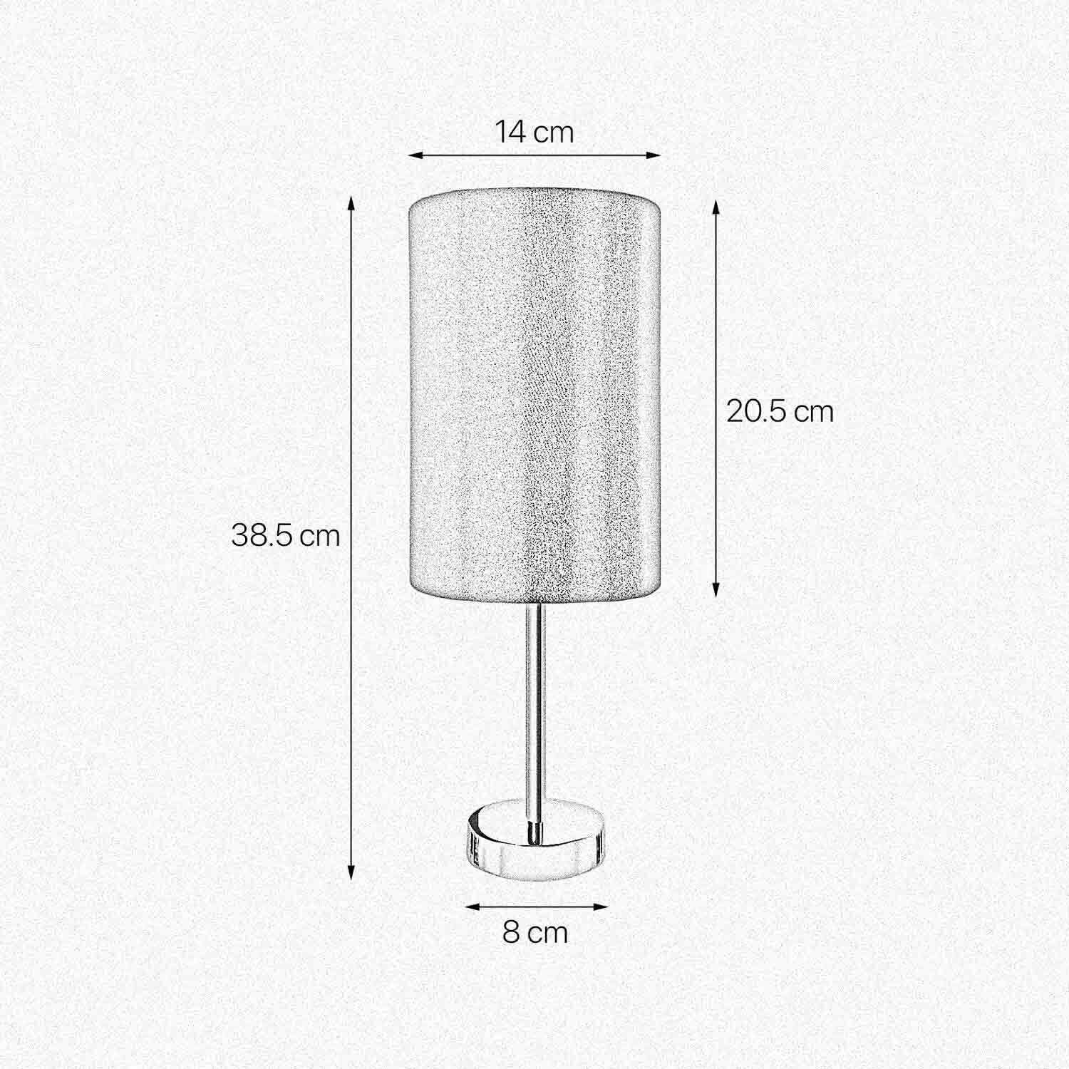 Lampe de table laiton tissu H : 38,5 cm E27 en bronze brun