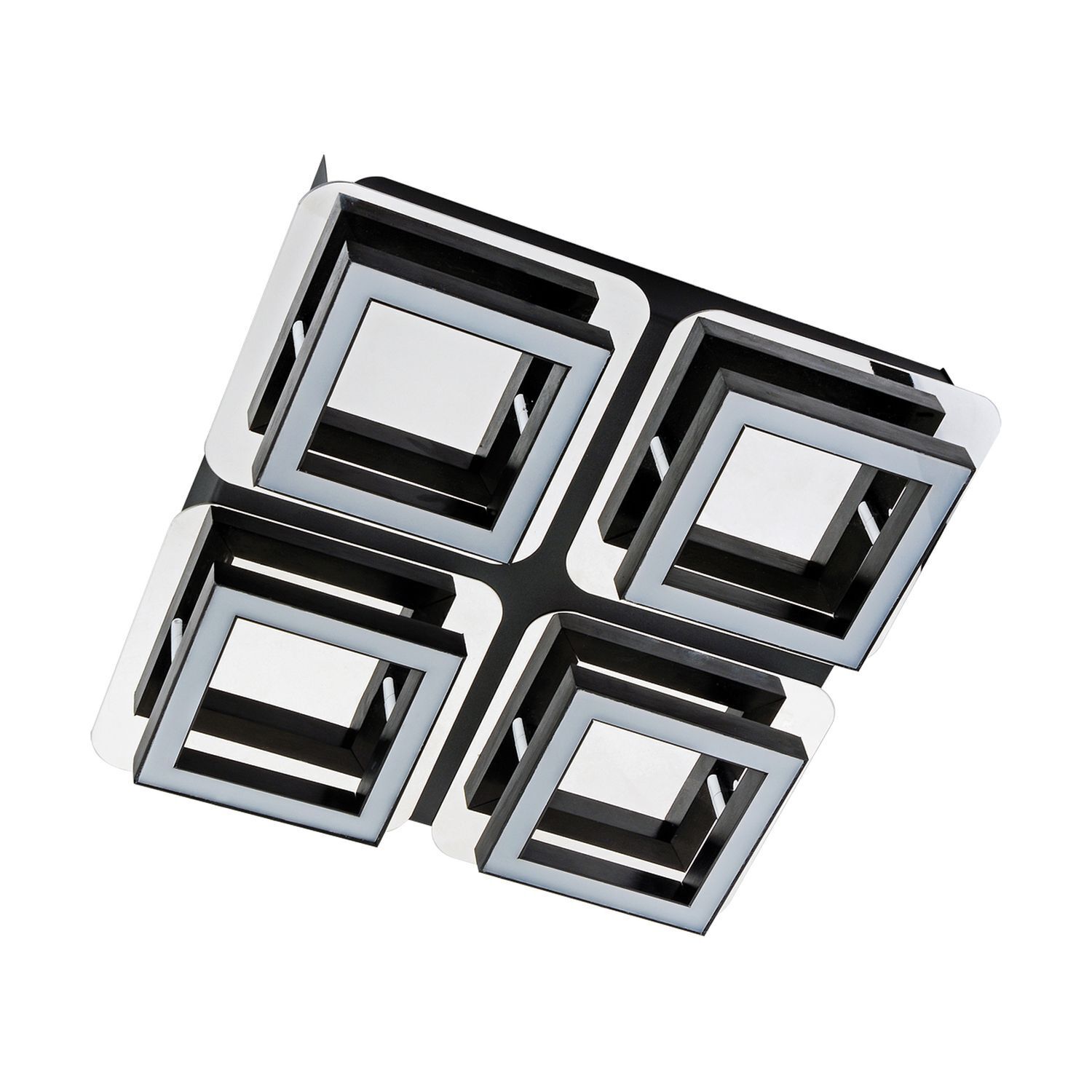 Plafonnier LED L : 25 cm Acier inoxydable en noir Chrome 4200 K Postfach, Deckenleuchte