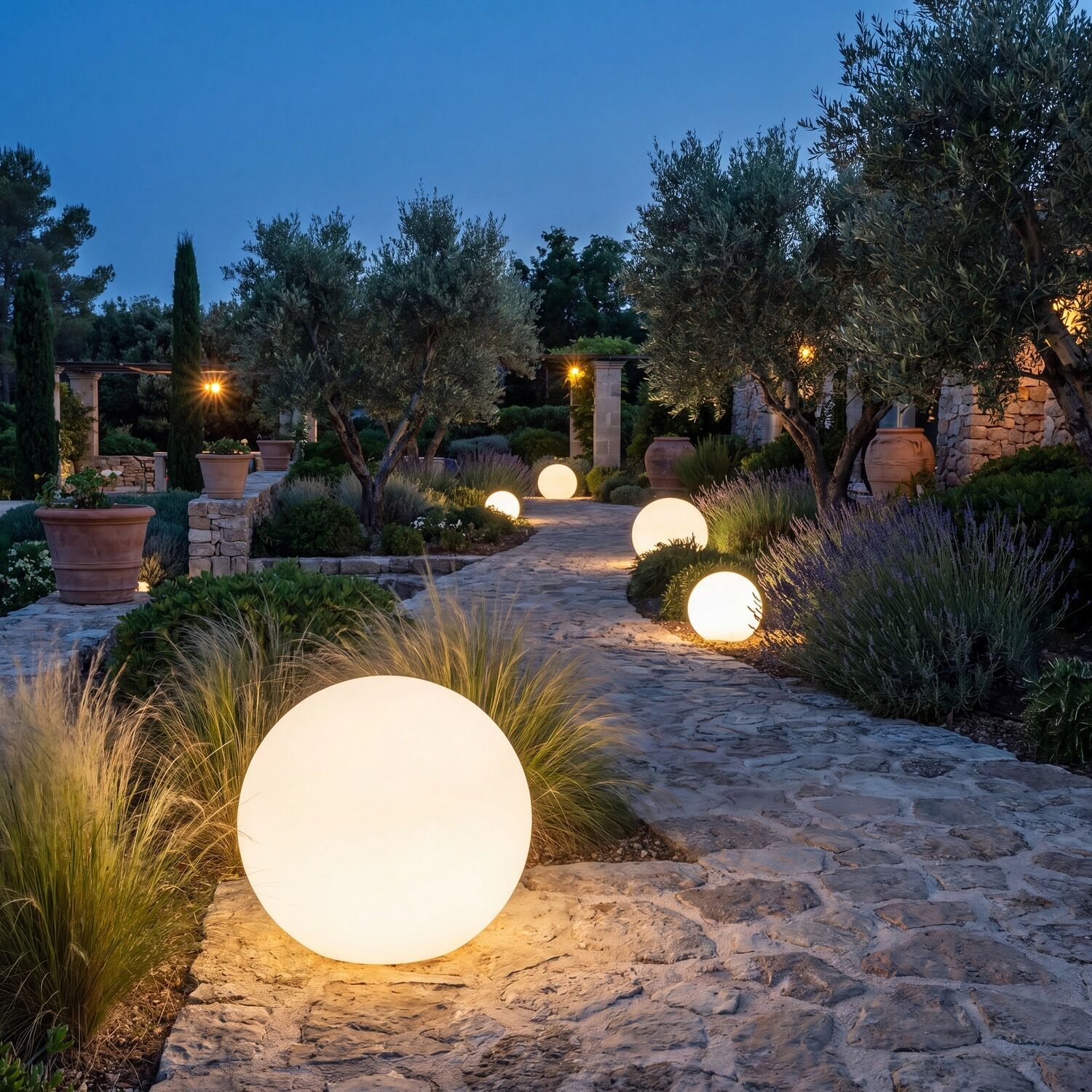 le110882-bodenleuchte-aussen-04 Lichtkugel, Gartenbeleuchtung, Solarleuchte, Rund, Steinpfad