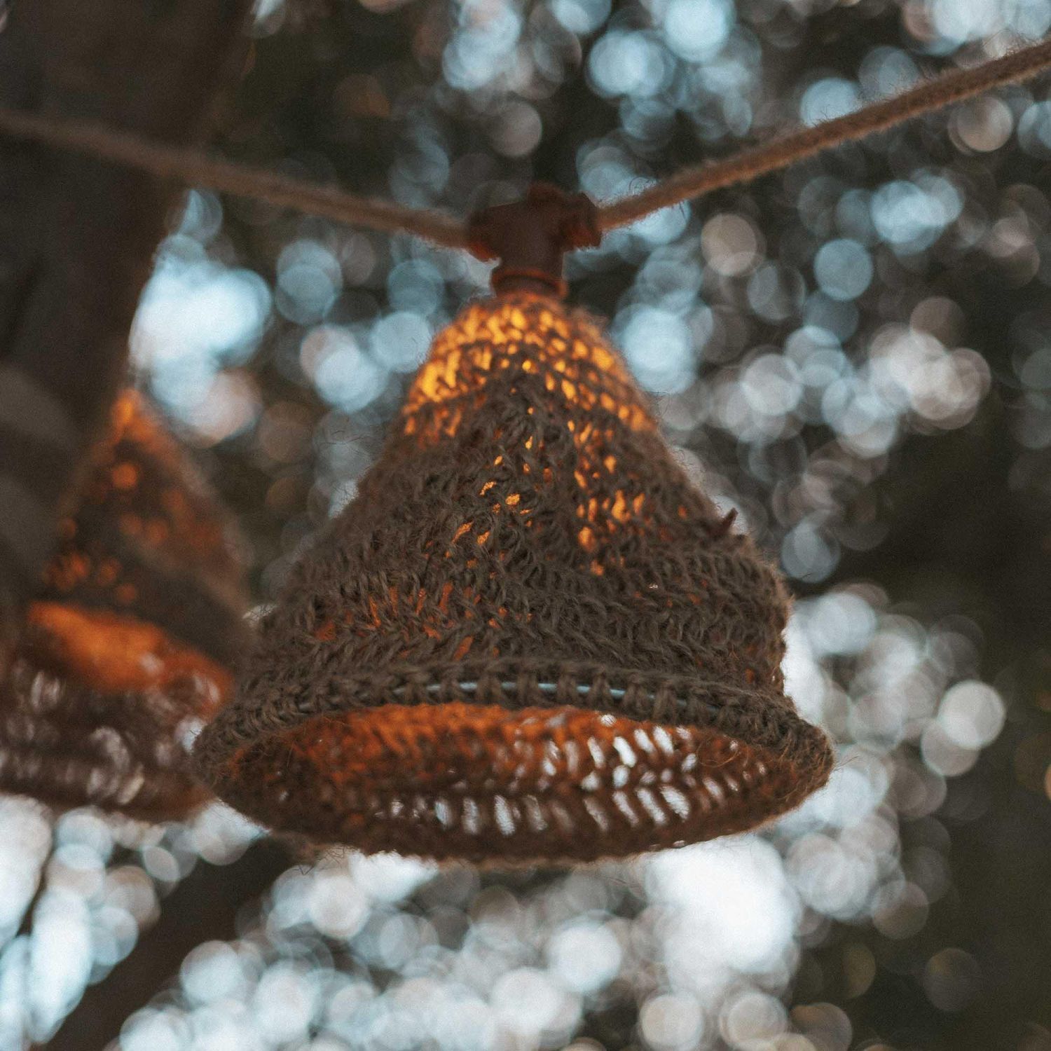 LED Solarlichterkette Garten 5m lang Outdoor Jute IP44 Kunst, Kunsthandwerk