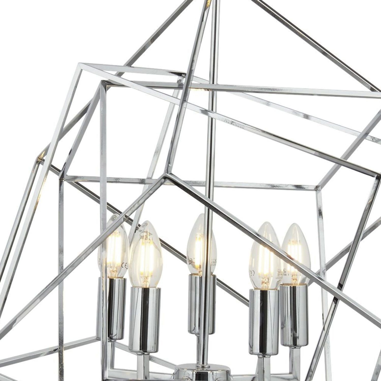 Hängelampe Metall Modern 5-flammig E14 Chrom