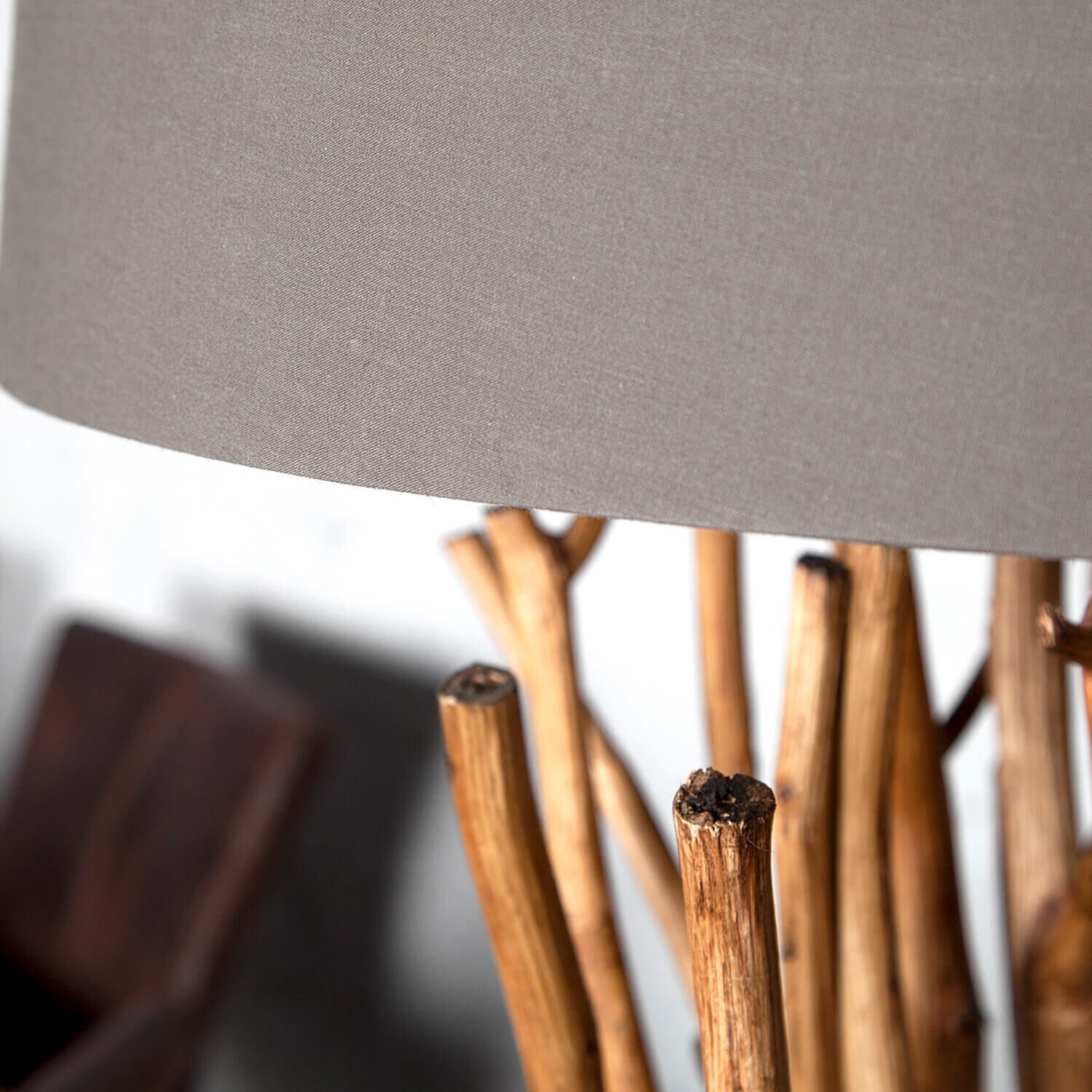 Eindrucksvolle Standlampe Modern 175cm Treibholz Lampe, Lampenschirm, Holz