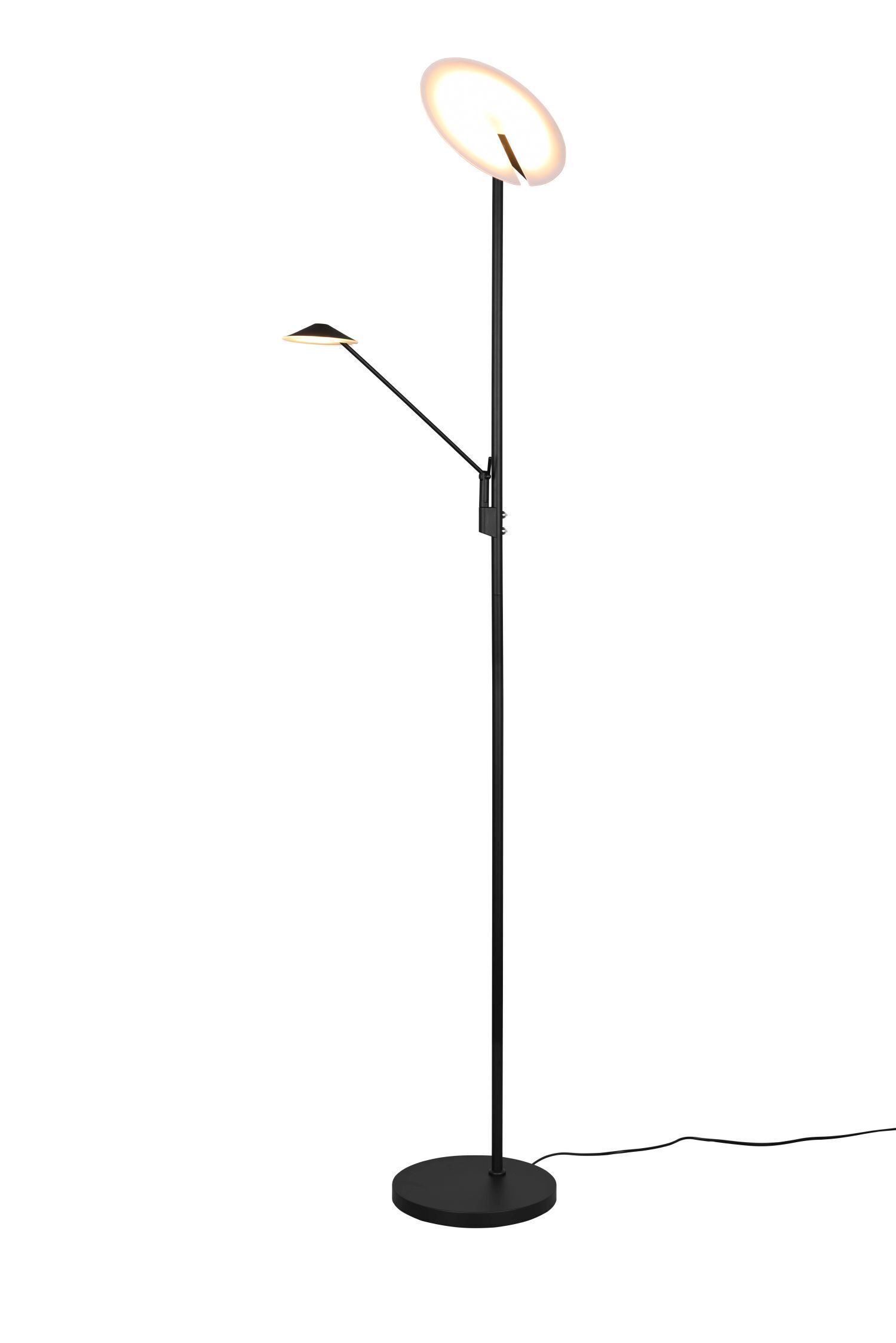 Dimmbare LED Stehlampe flexibel 180 cm Schwarz Lesen Lampe