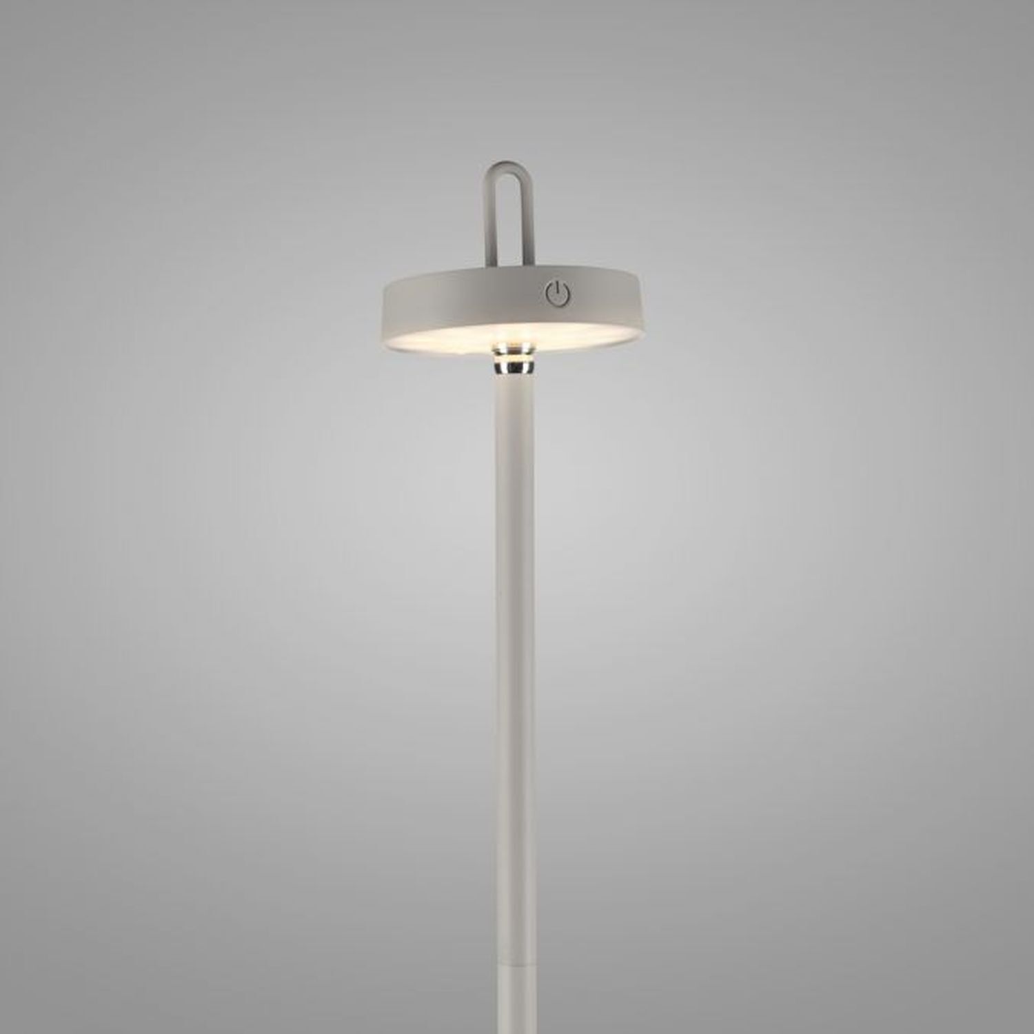LED Akku Stehlampe Greige Dimmer Touch IP44 125,2 cm Lampe