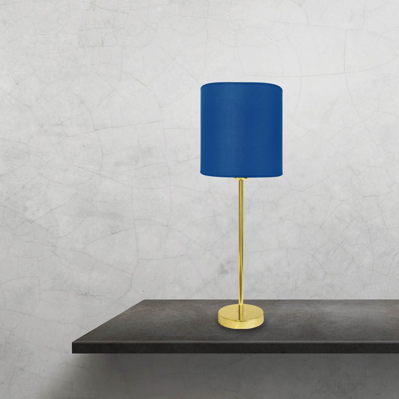 Lampe de table 58,5 cm Ø 20 cm Tissu laiton bleu