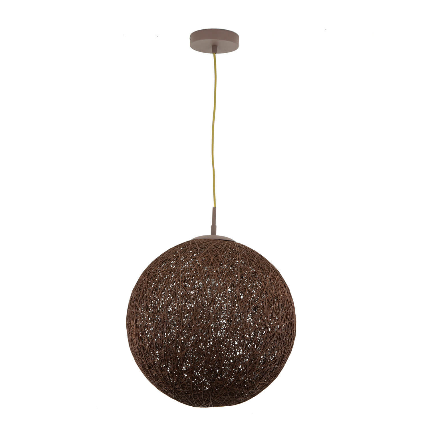 Suspension boule tressée brune ronde Ø 39 cm métal