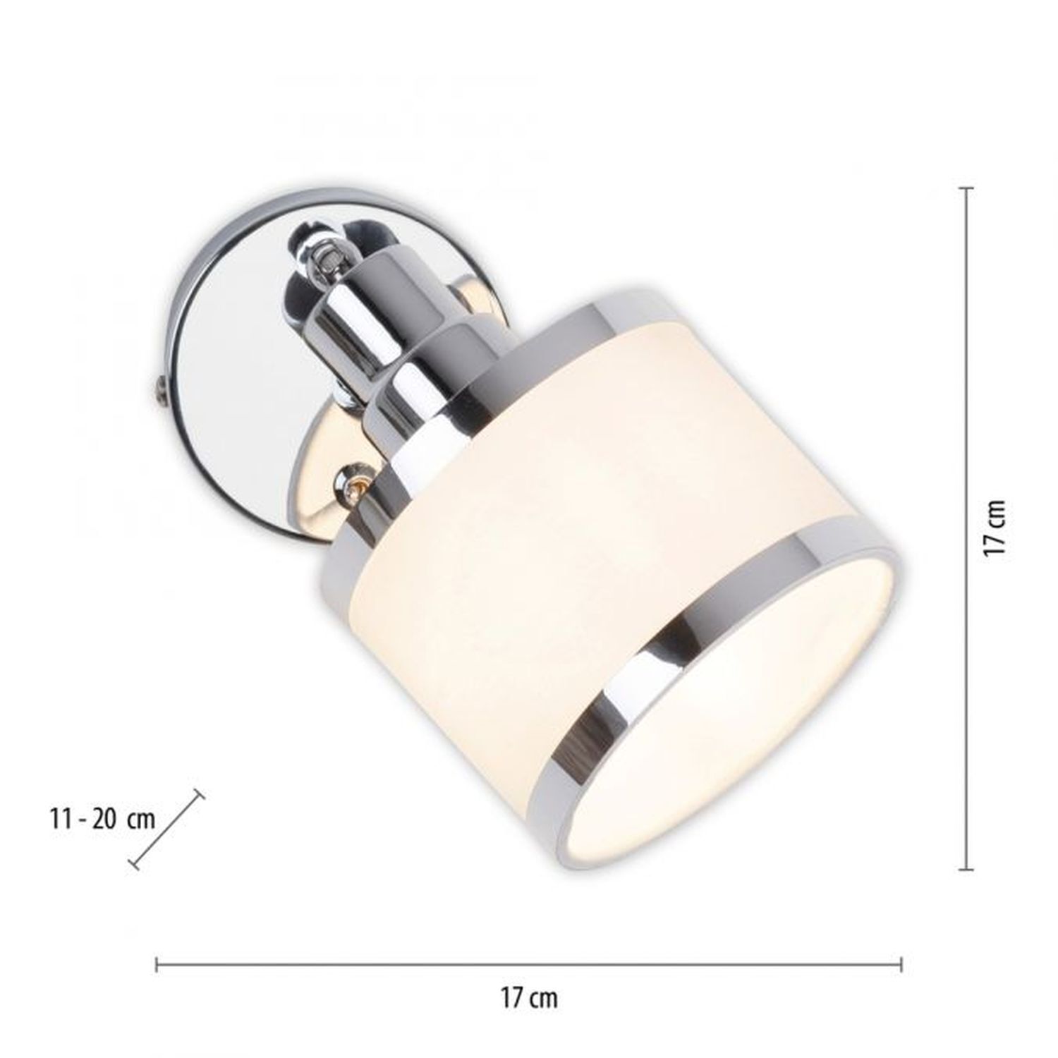 Spot mural flexible chrome métal E14 faible éblouissement