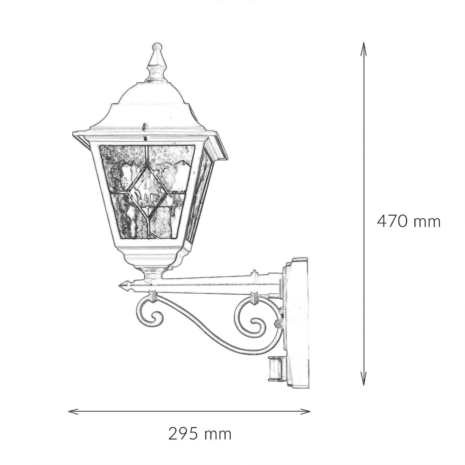 Schwarze Hoflampe mit Bewegungsmelder IP43 LEADWORTH Lampe