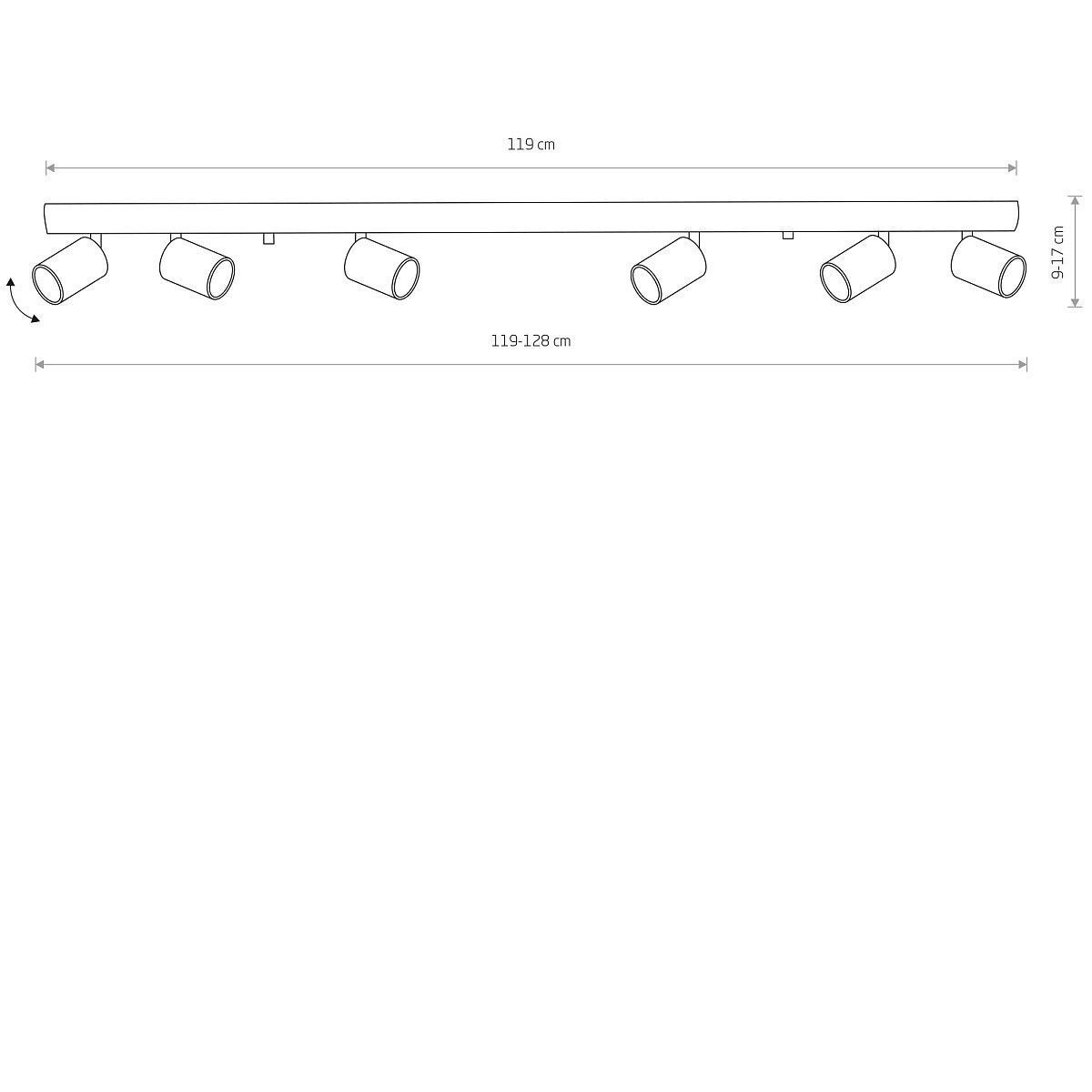 Spot de plafond en graphite 6-flmg