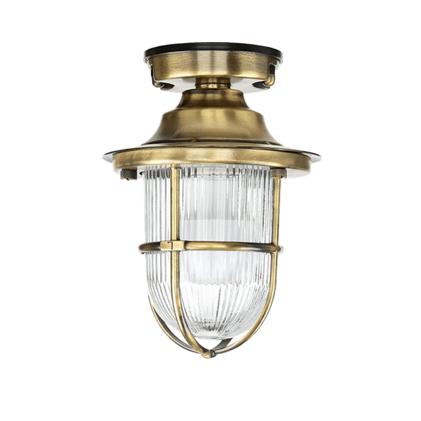 Plafonniers extérieurs Maritim Hängelampe, Außenlampe, Messing, Glasschirm, Gebrauchslampe