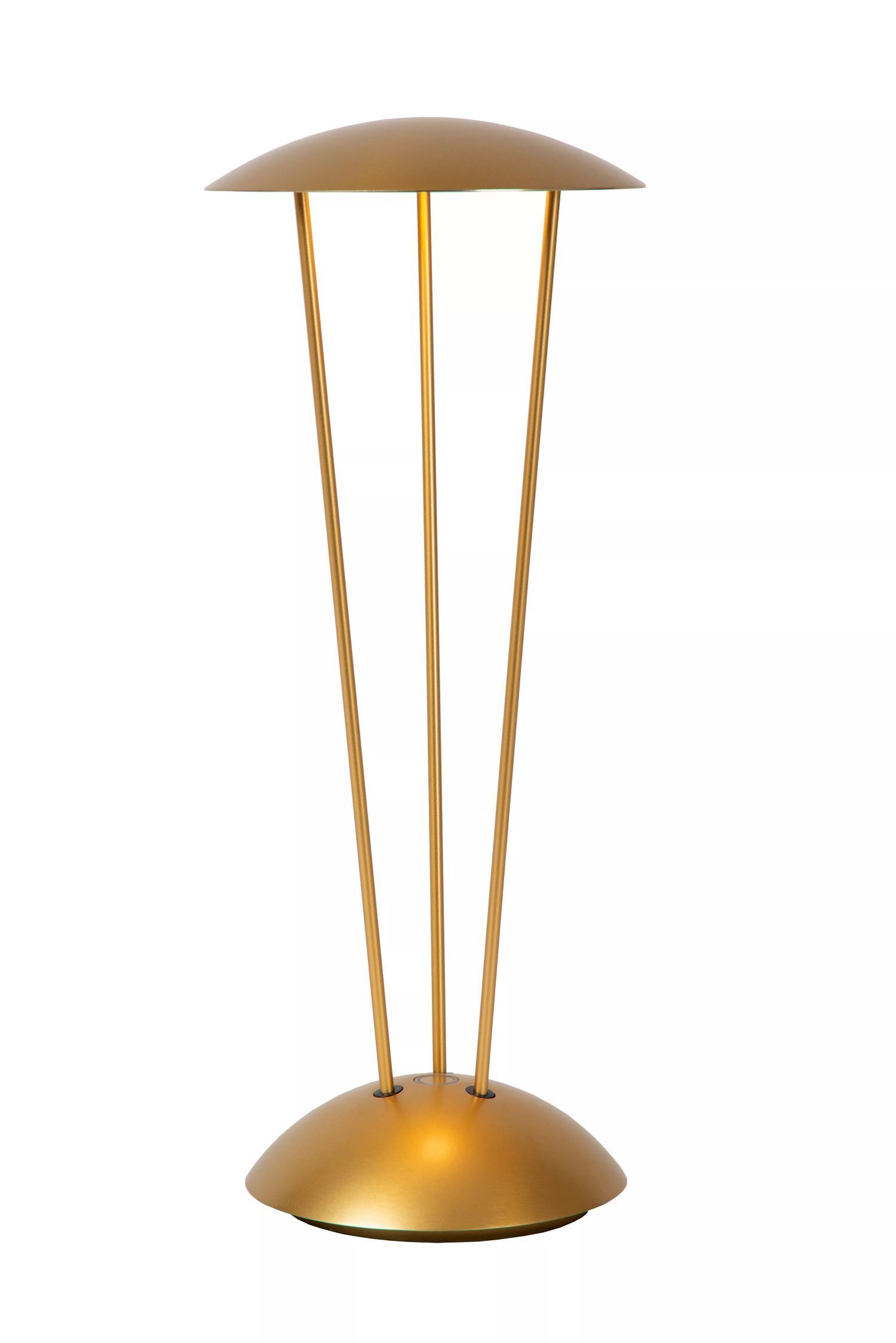 LED Akku Tischlampe Gold Ladestation IP54 2 W dimmbar Lampe, Lampenschirm