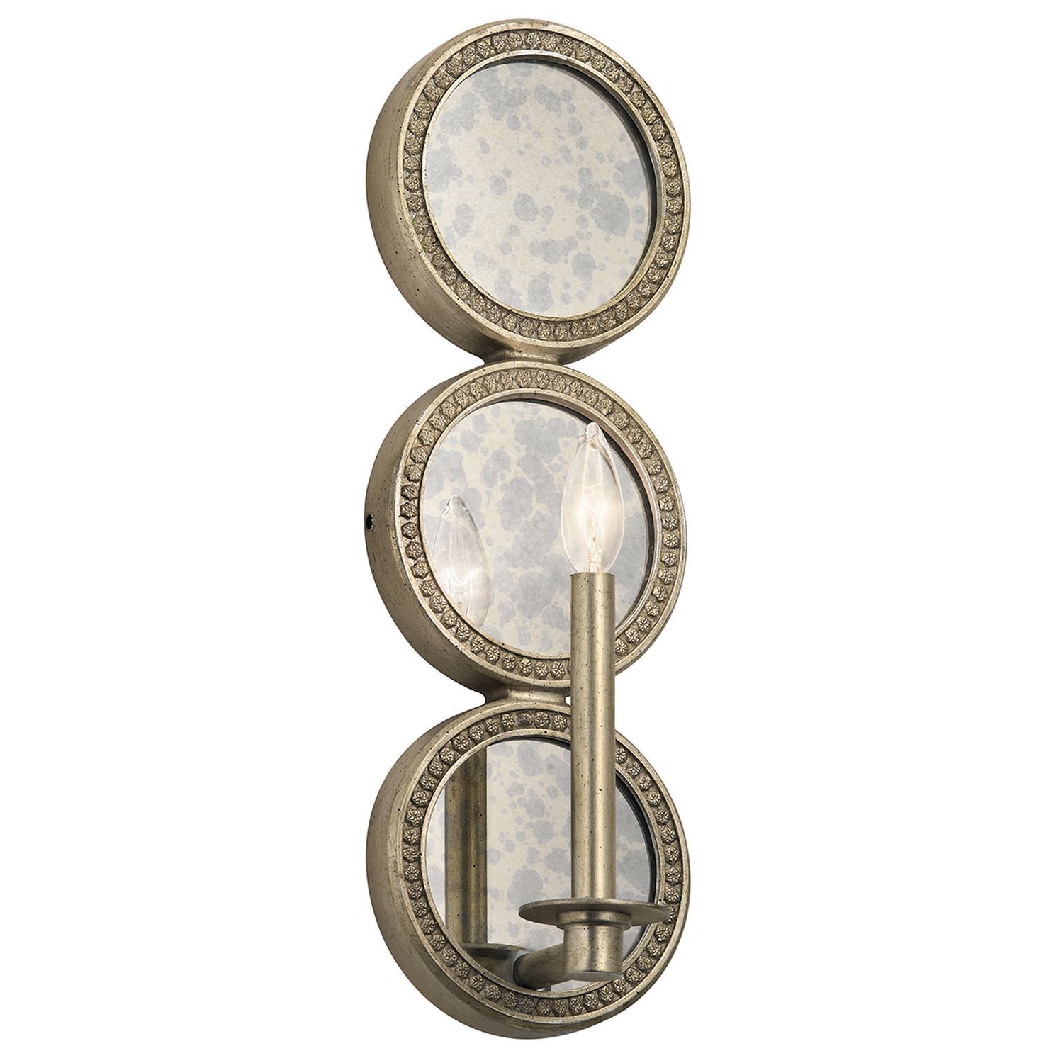 wandleuchte-wandlampe-candela-13-1-flammig-vintage-silber-gold-vintage-1075-1 Wandleuchte, Wandlampe, Rundrad-Design, Metalloberfläche, Kristallakzente