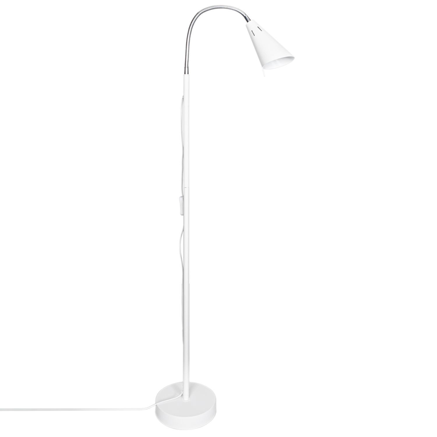 Stehleuchte Weiß Retro Design 140 cm klein aus Metall