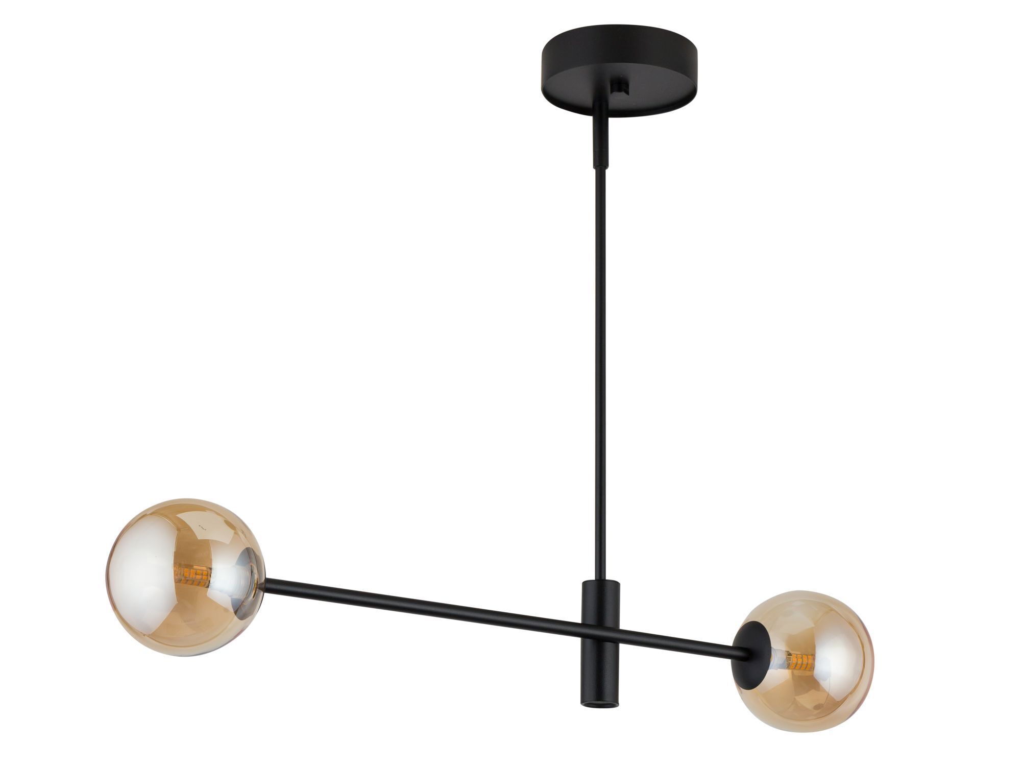 Lampe à suspendre design verre boules ambre G9 faible éblouissement