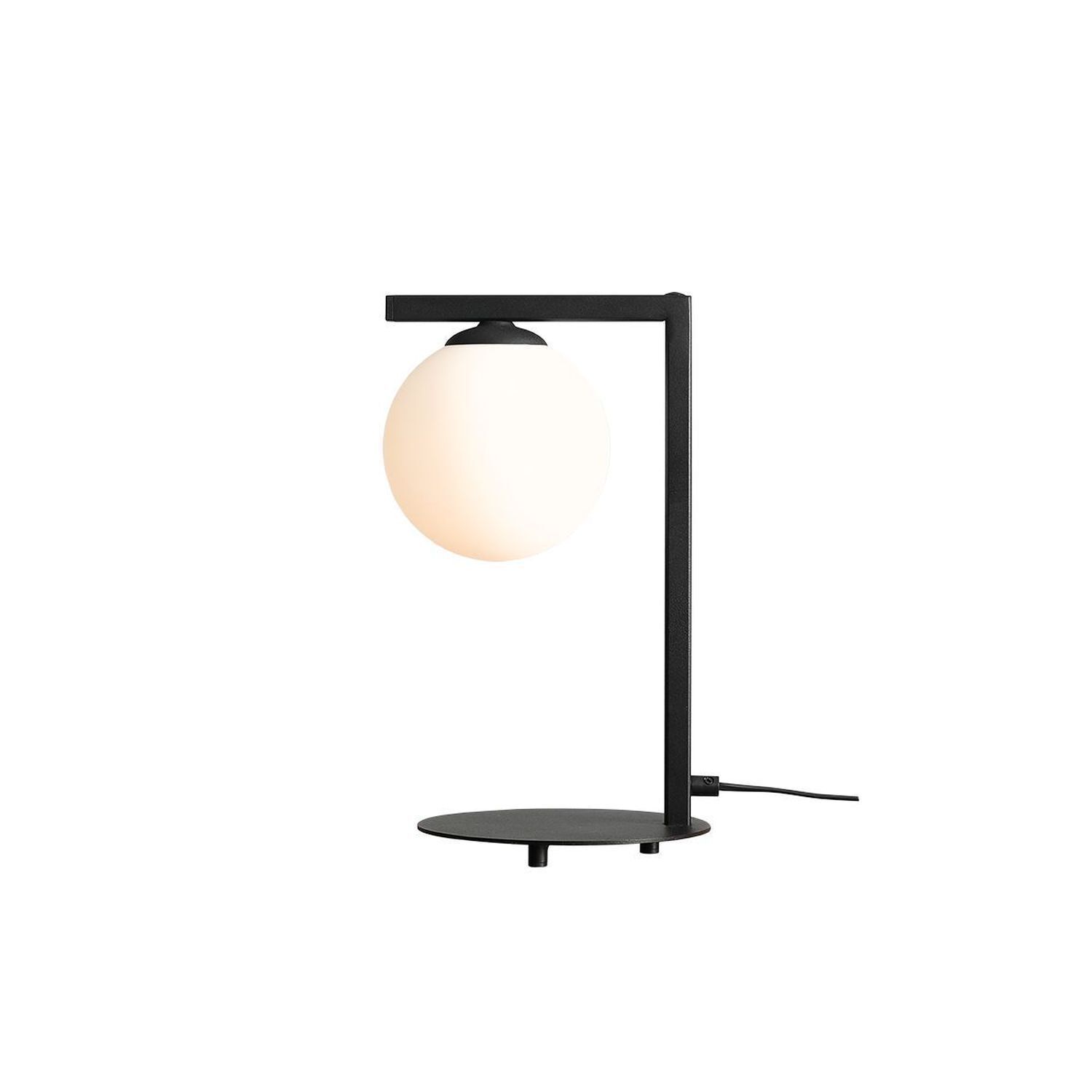Kleine Tischlampe Schwarz Weiß Glas Kugel 49 cm wohnlich