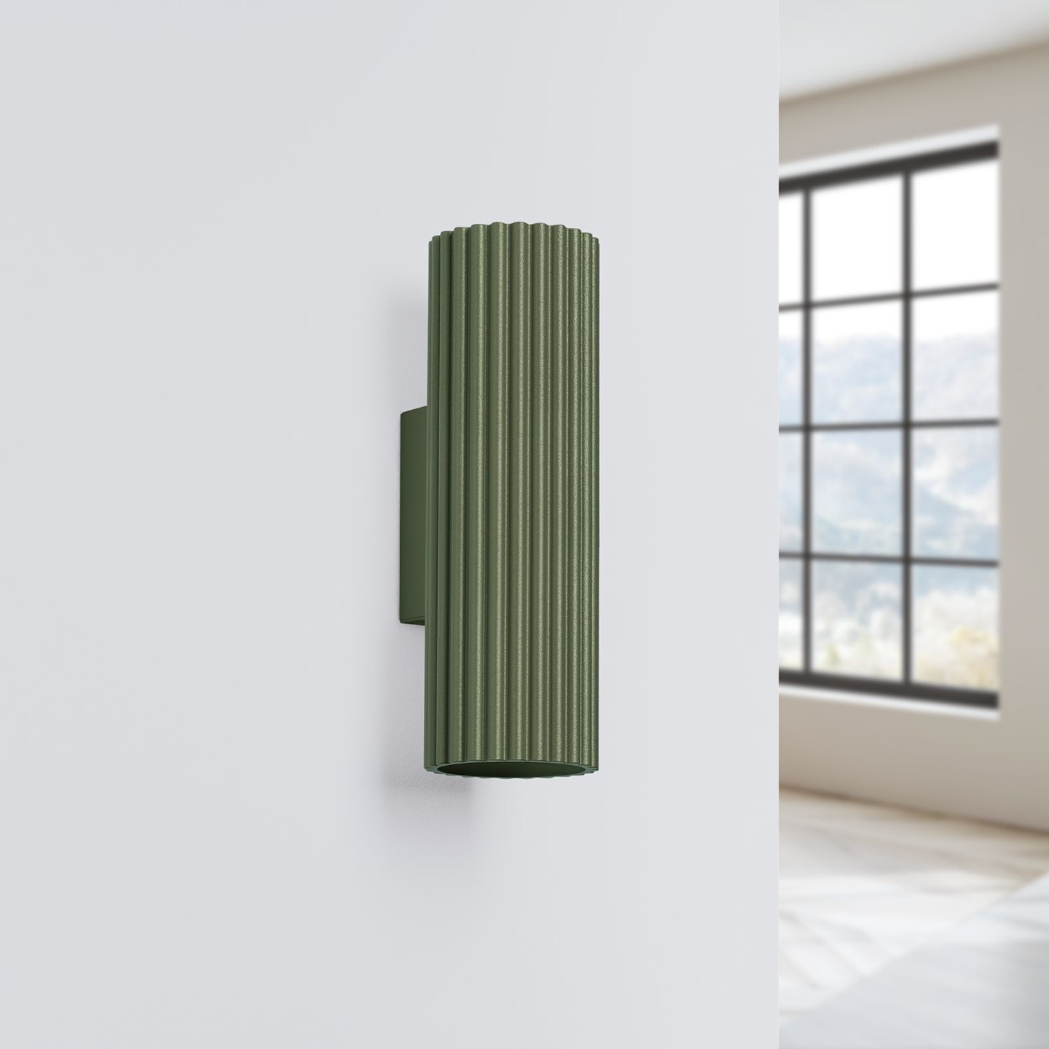 Applique intérieure petite H : 20 cm Vert GU10 2 flammes Up Down