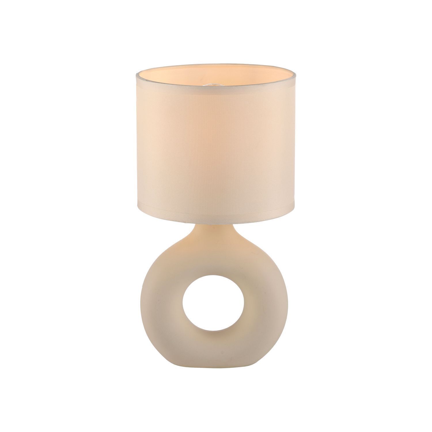 Tischlampe Keramik Stoff blendarm 30 cm E27 Beige